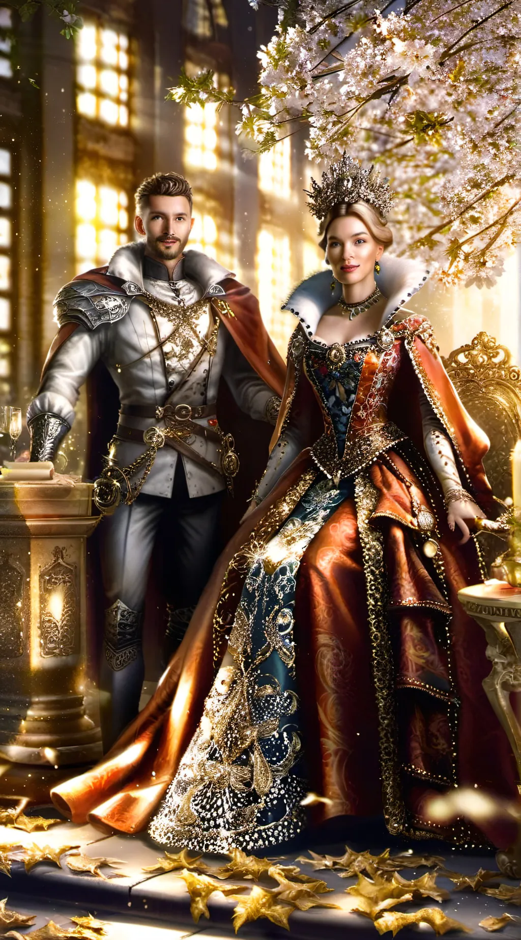 ai character: King and queen  background