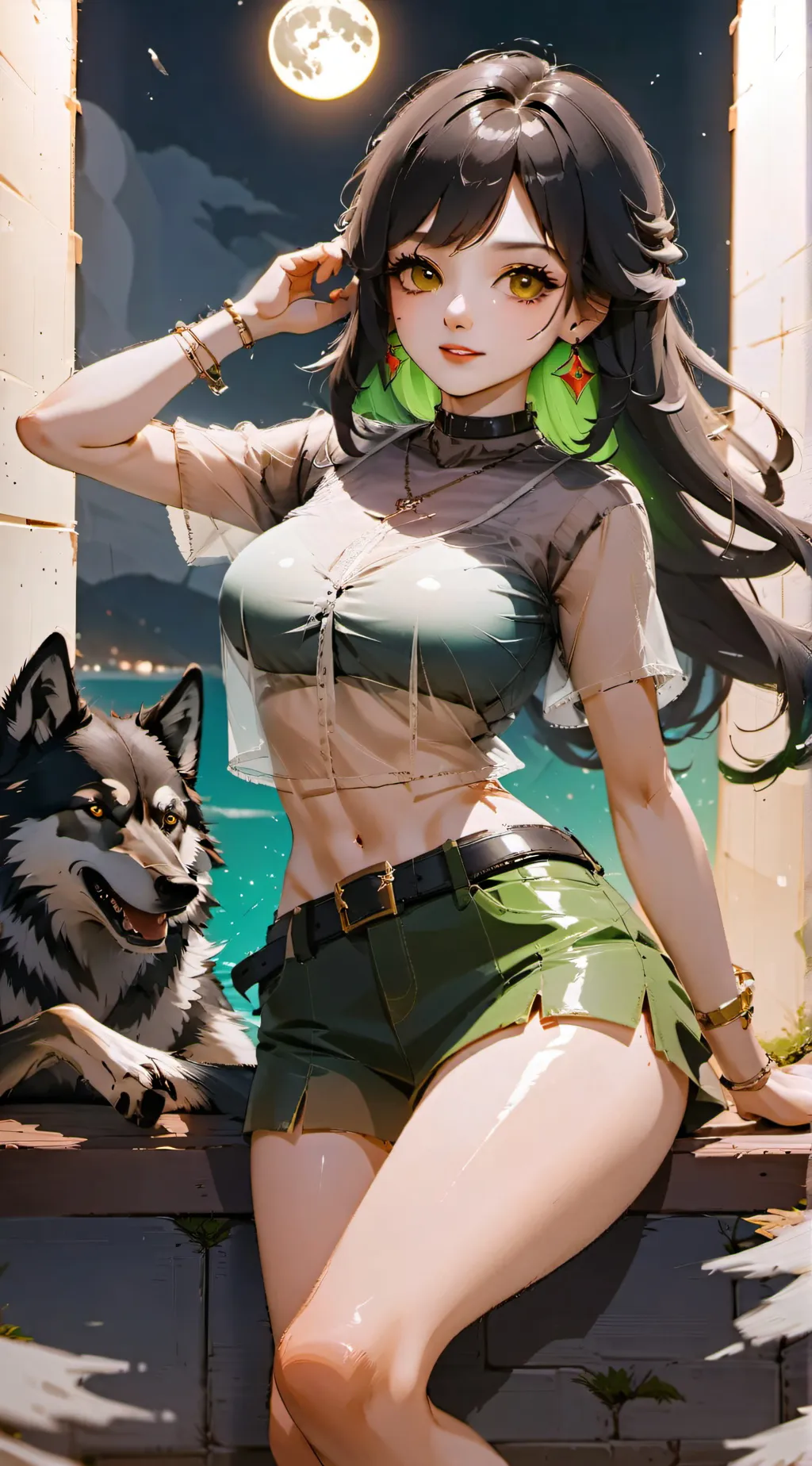 ai character: Moterbike girl background