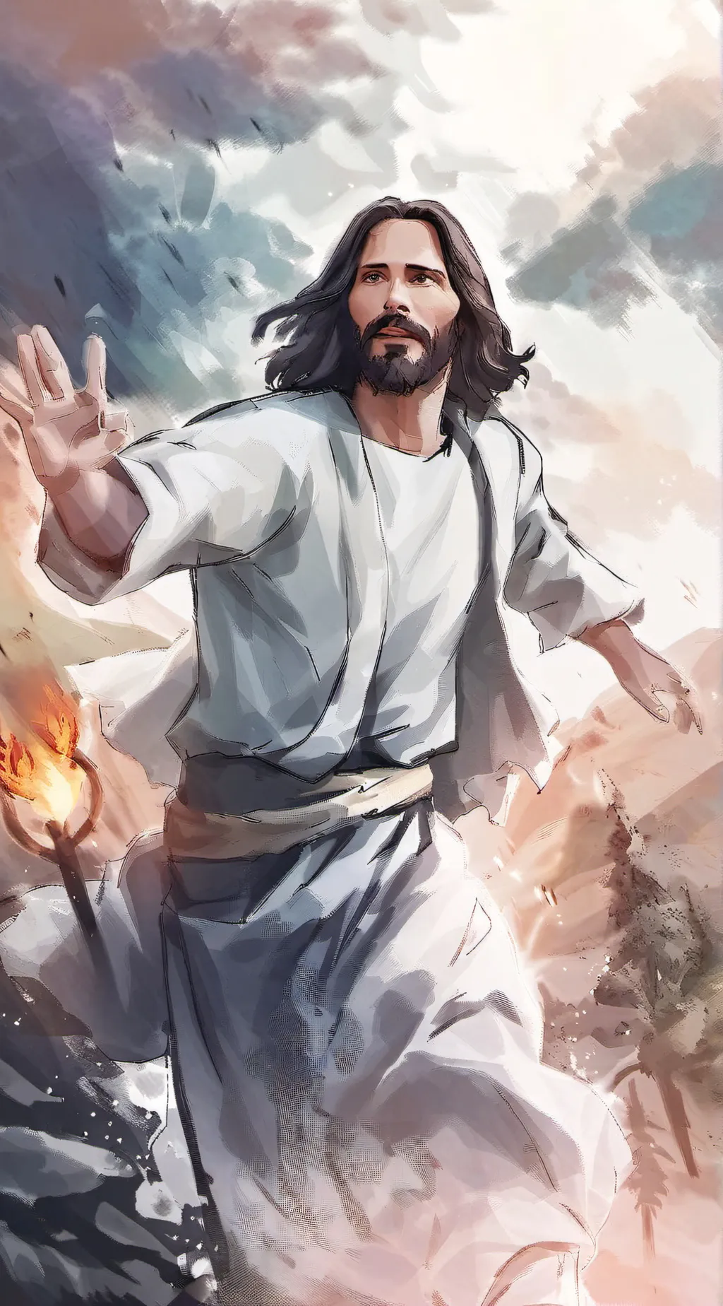 ai character: jesus background