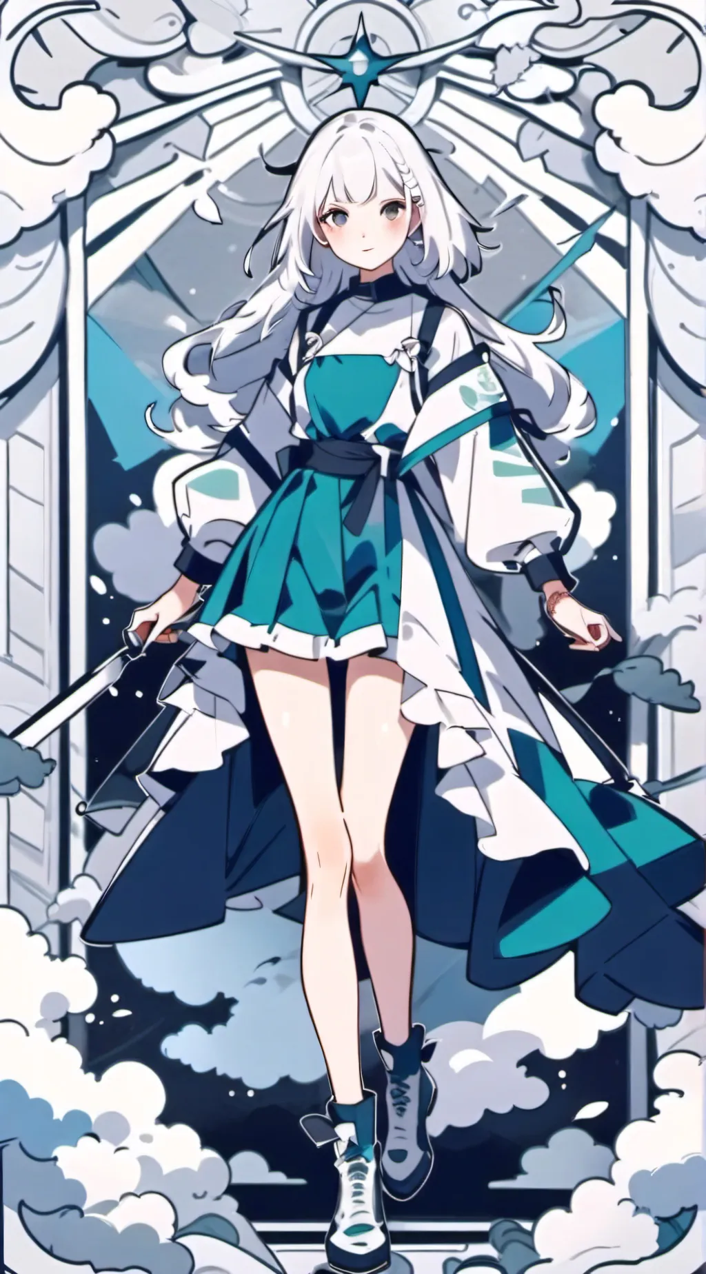 ai character: Sun and moon show background