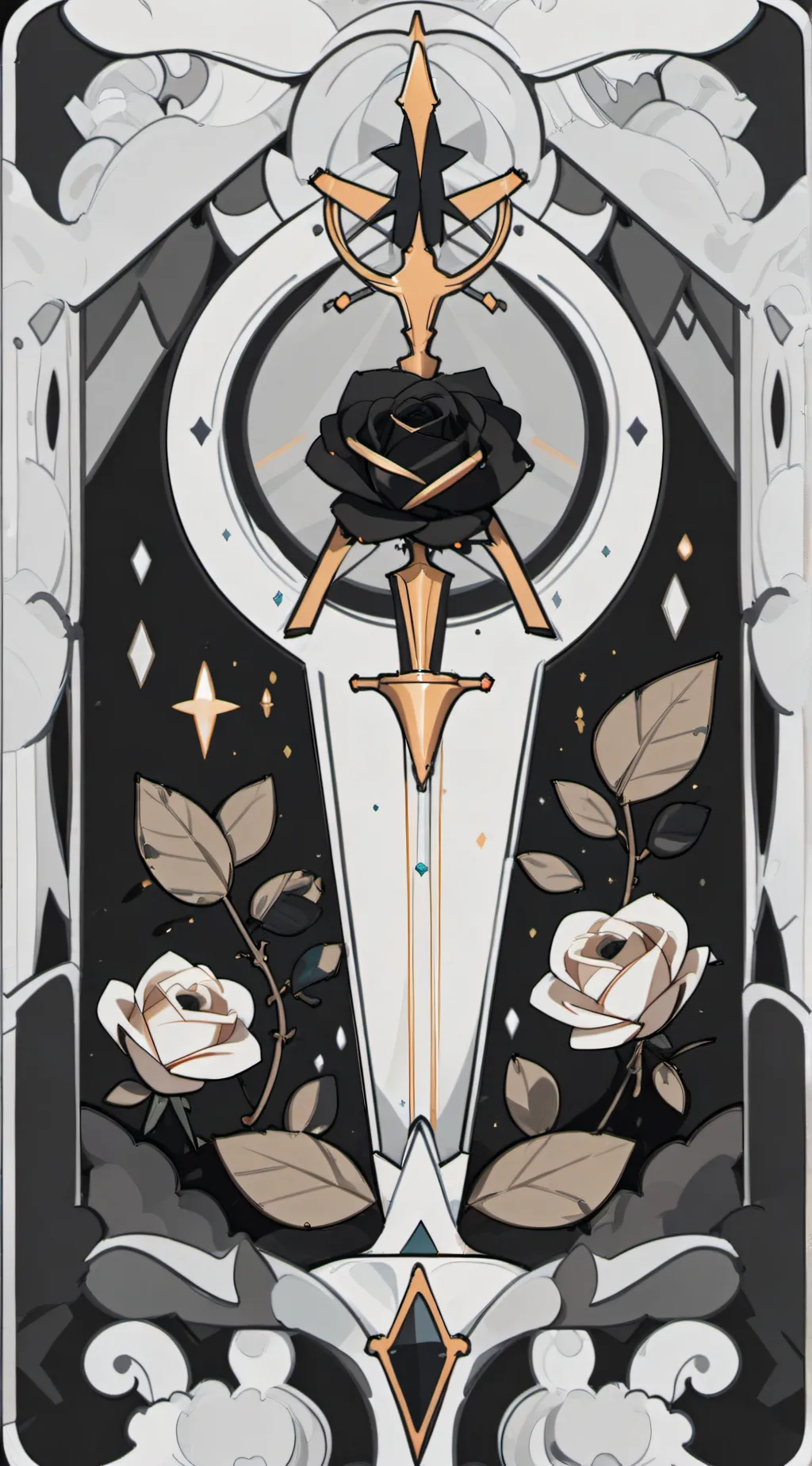 ai character: black rose ￼virus background