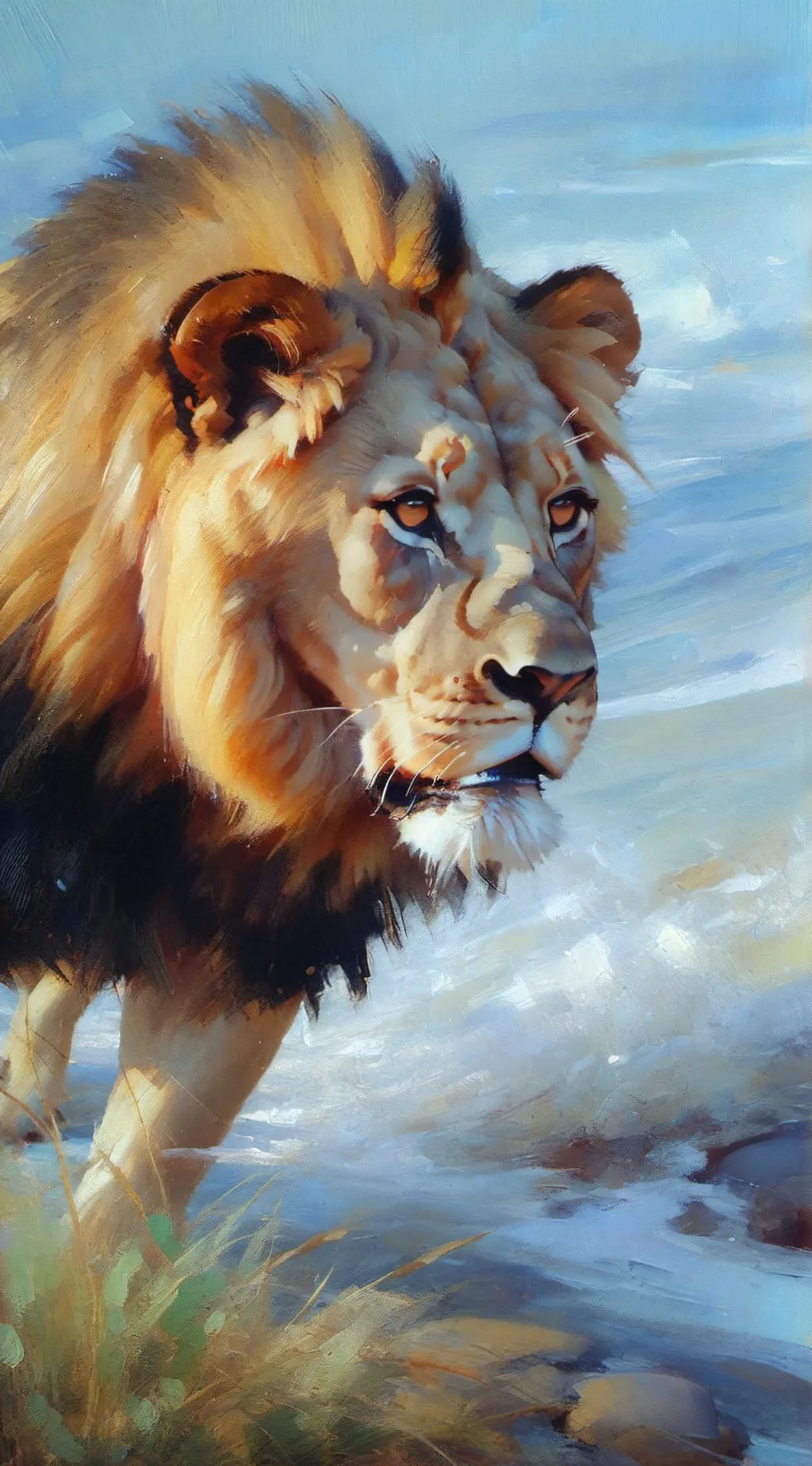 ai character: lion background