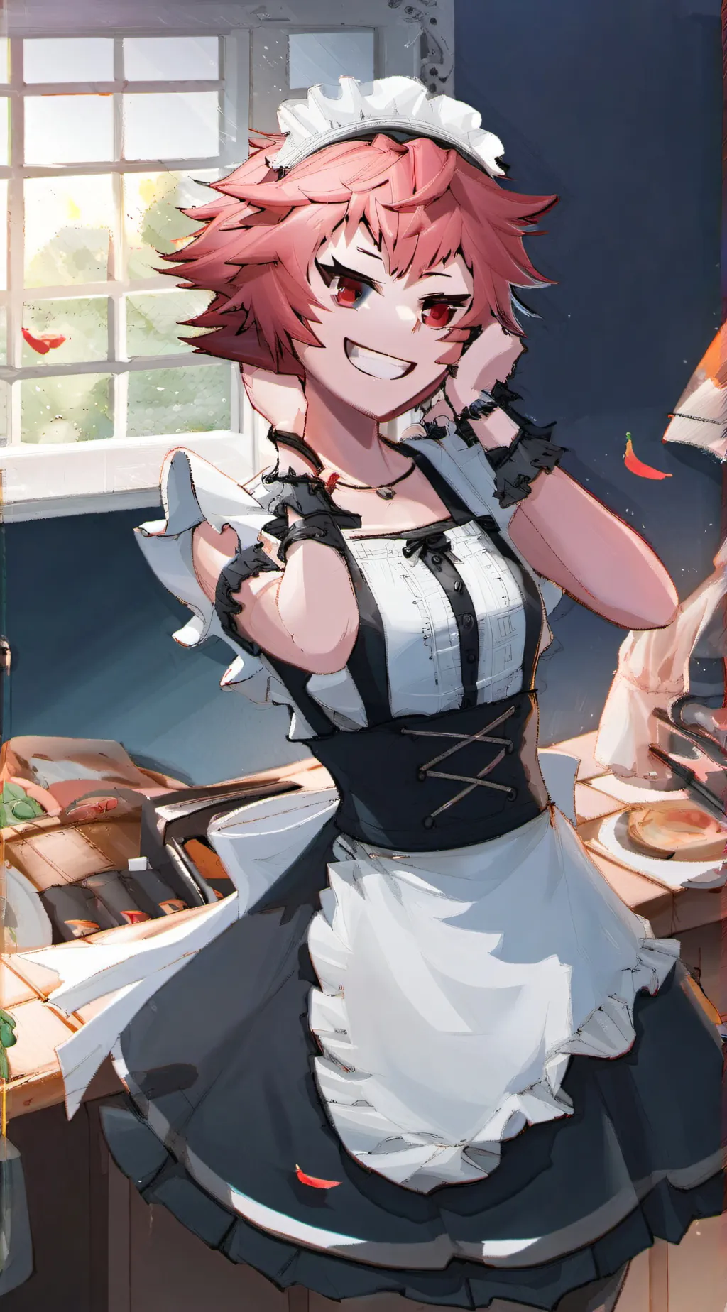 ai character: pink girl background