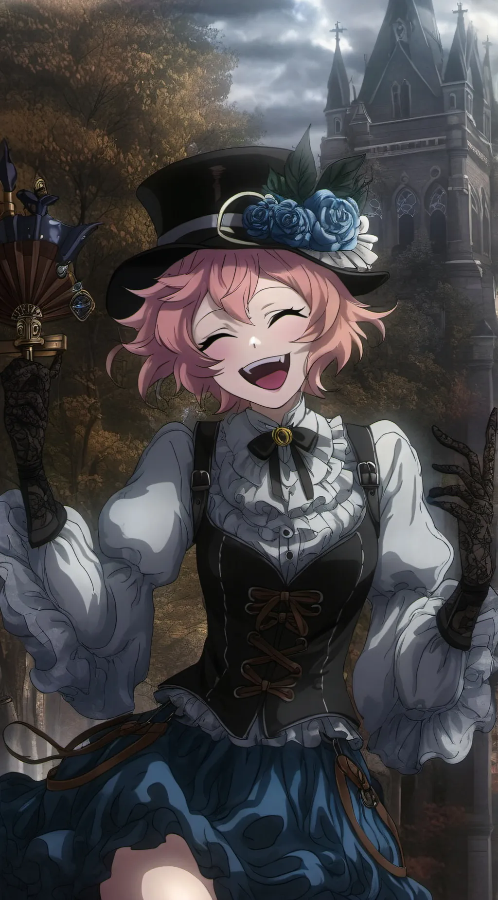 ai character: Mina Ashido 👽🩷 background