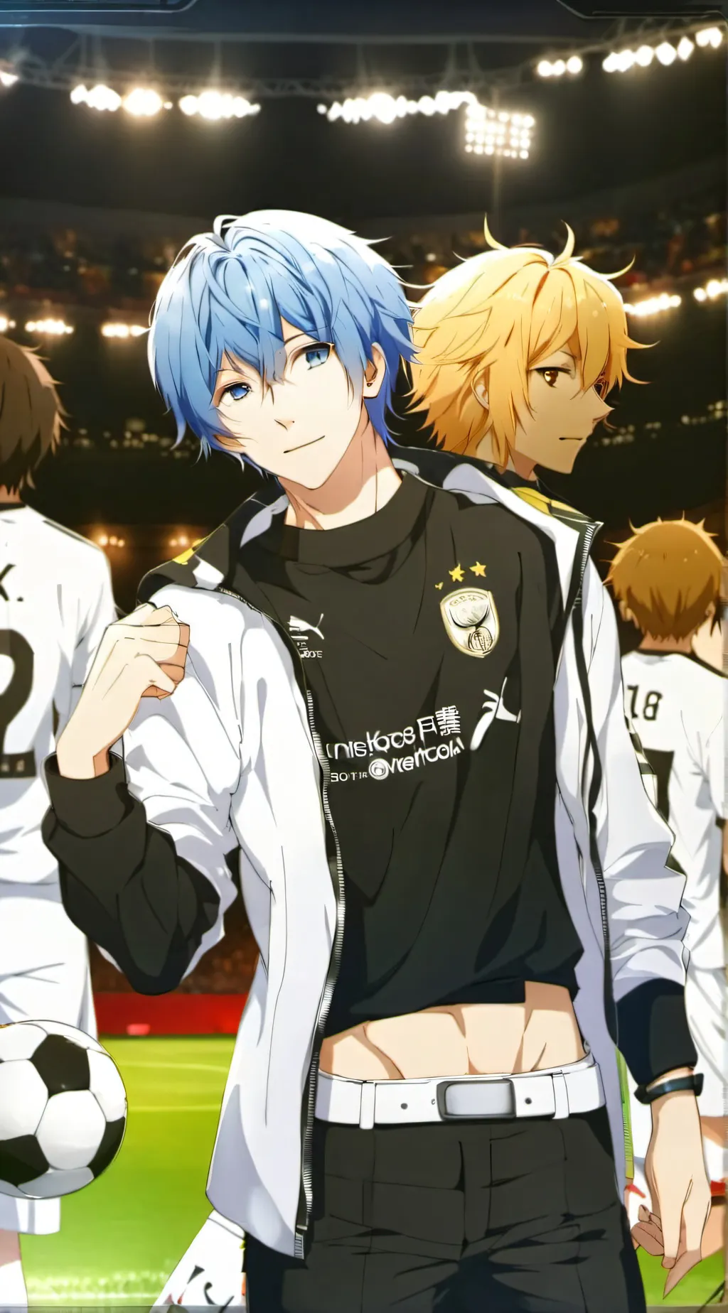 ai character: Blue lock background