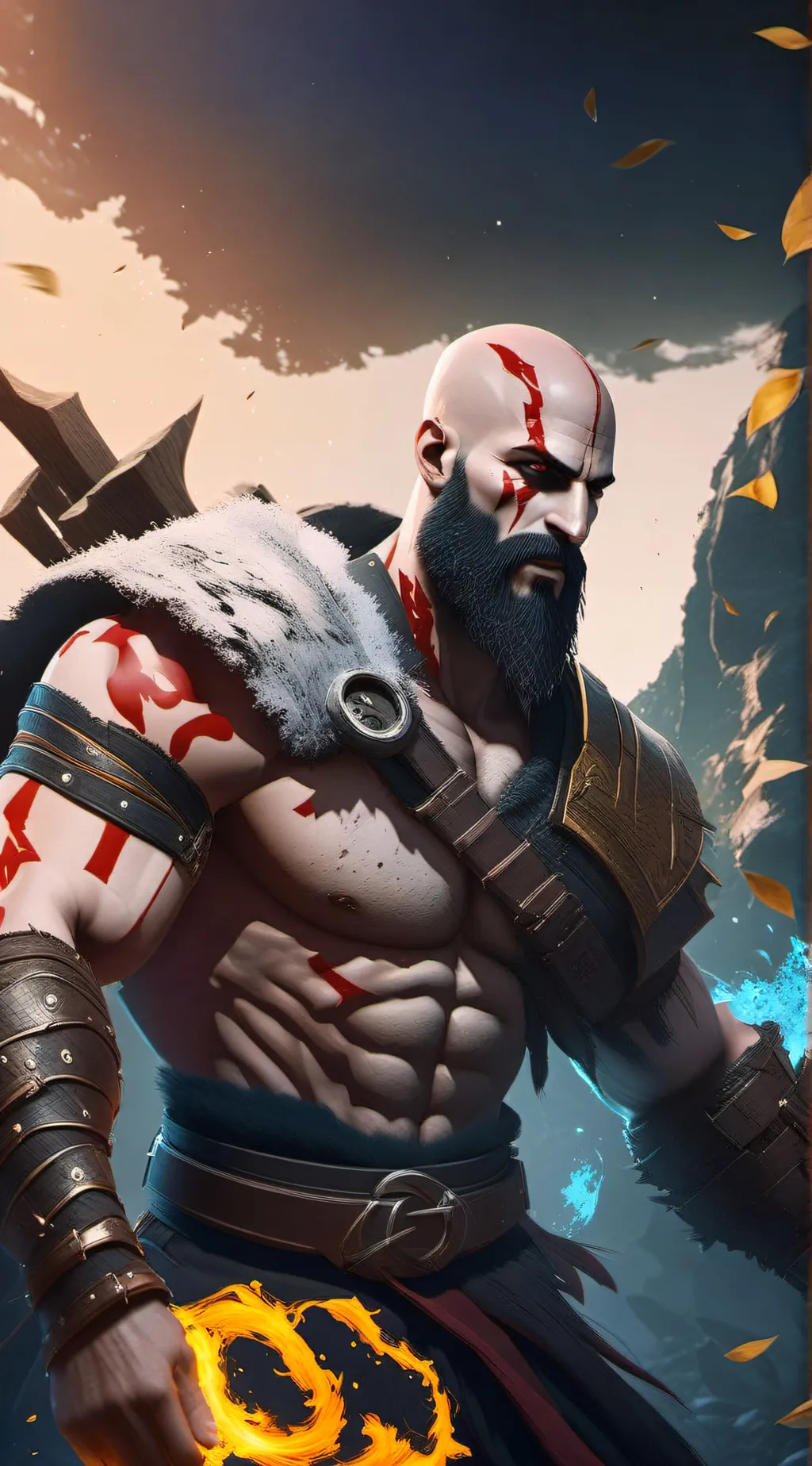ai character: kratos background