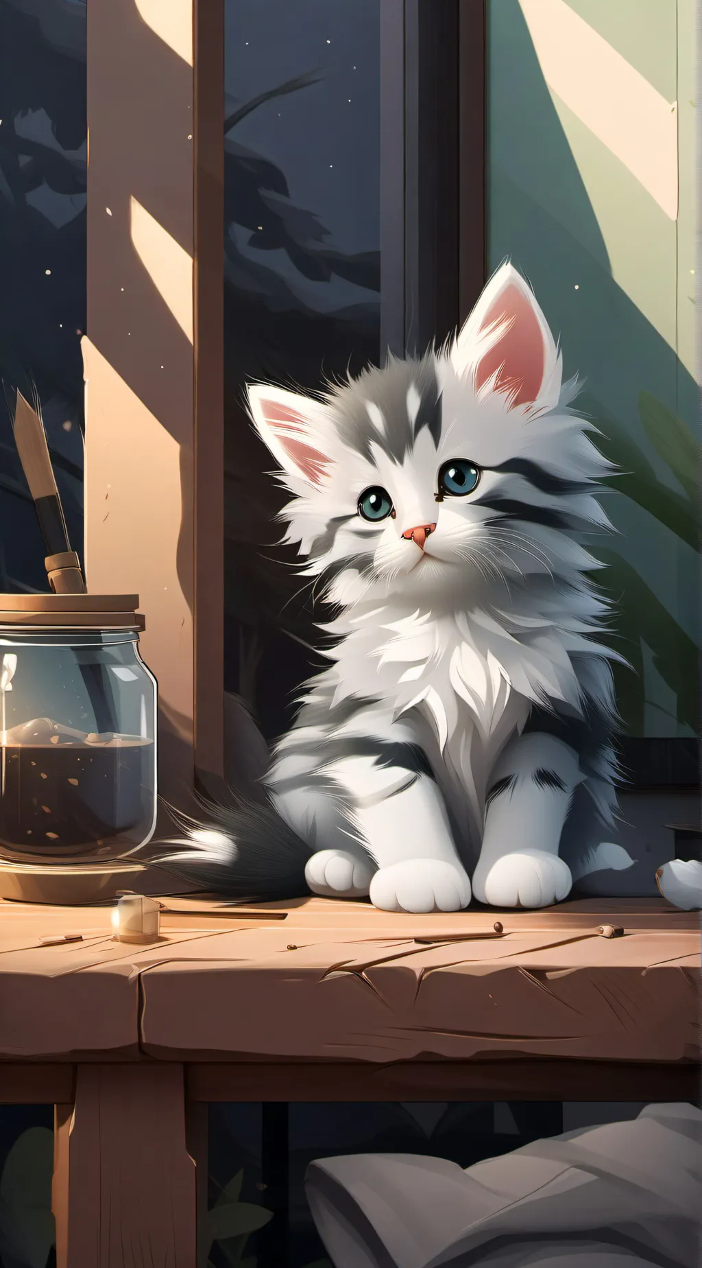 ai character: swearing kitten  background