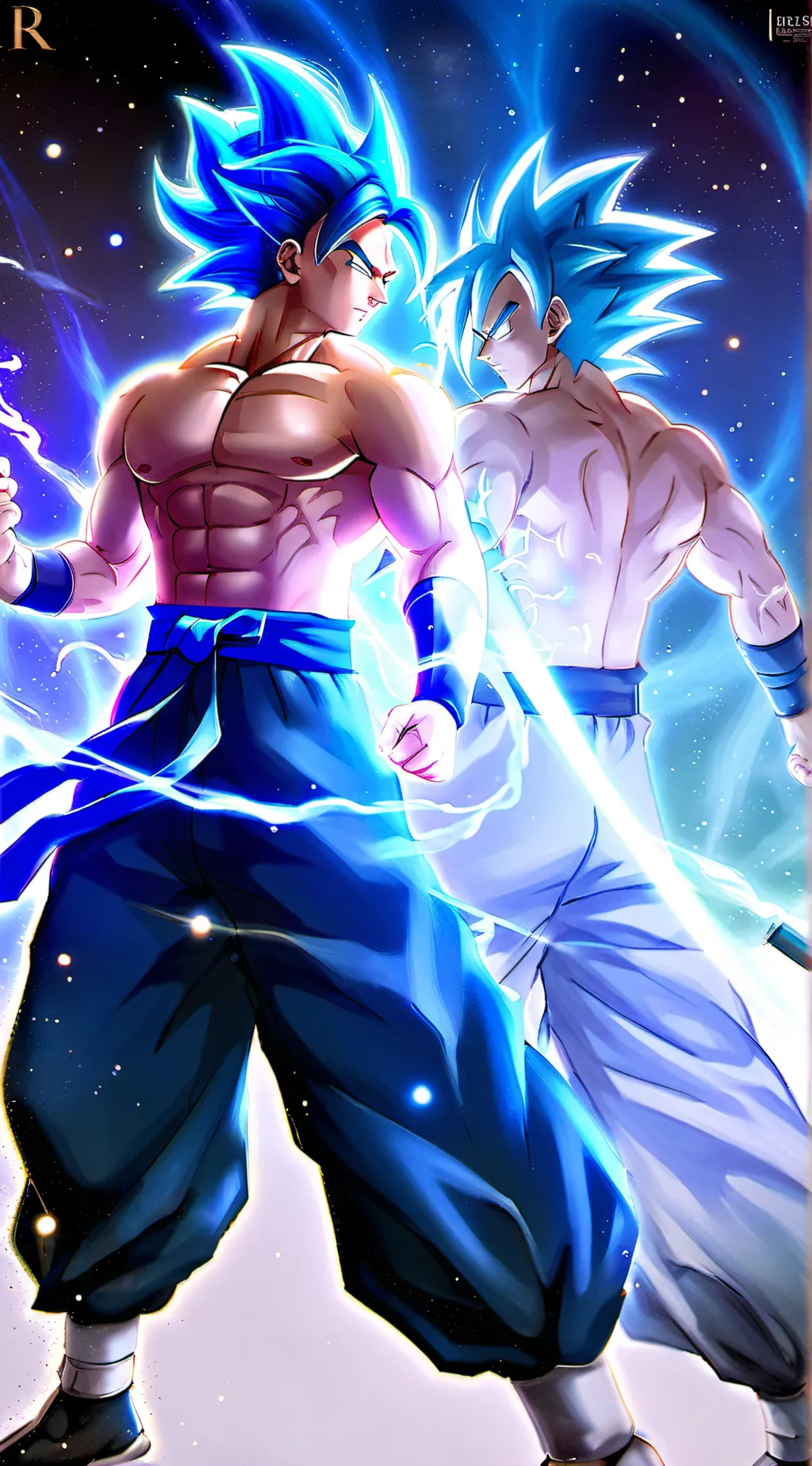 ai character: Gogeta and vegito  background
