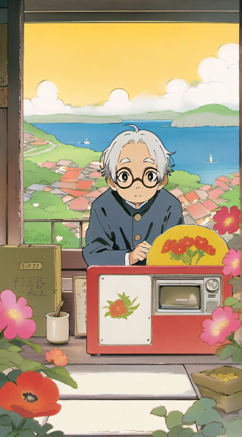 ai character: baby center  background