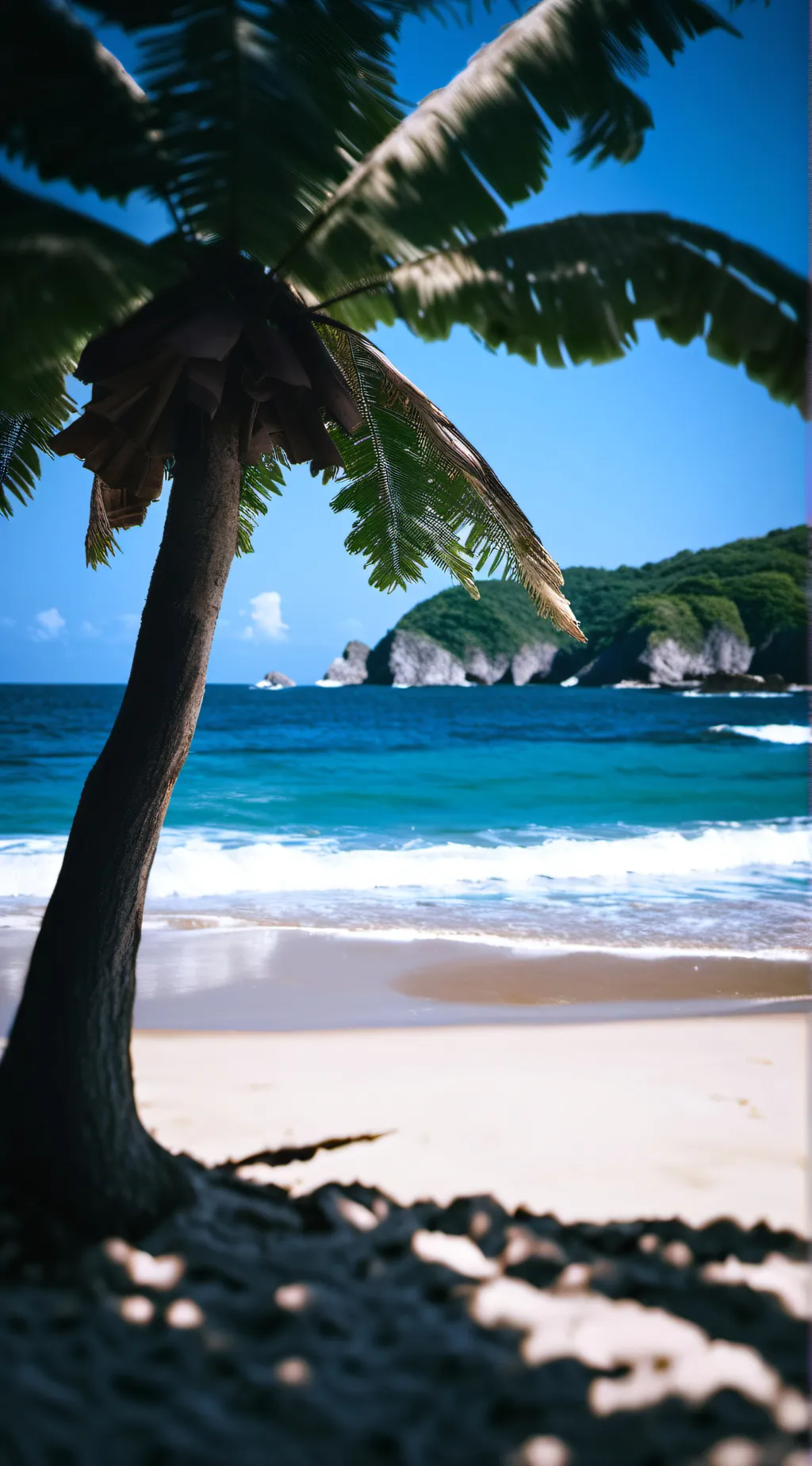 ai character: beach trip w kny background