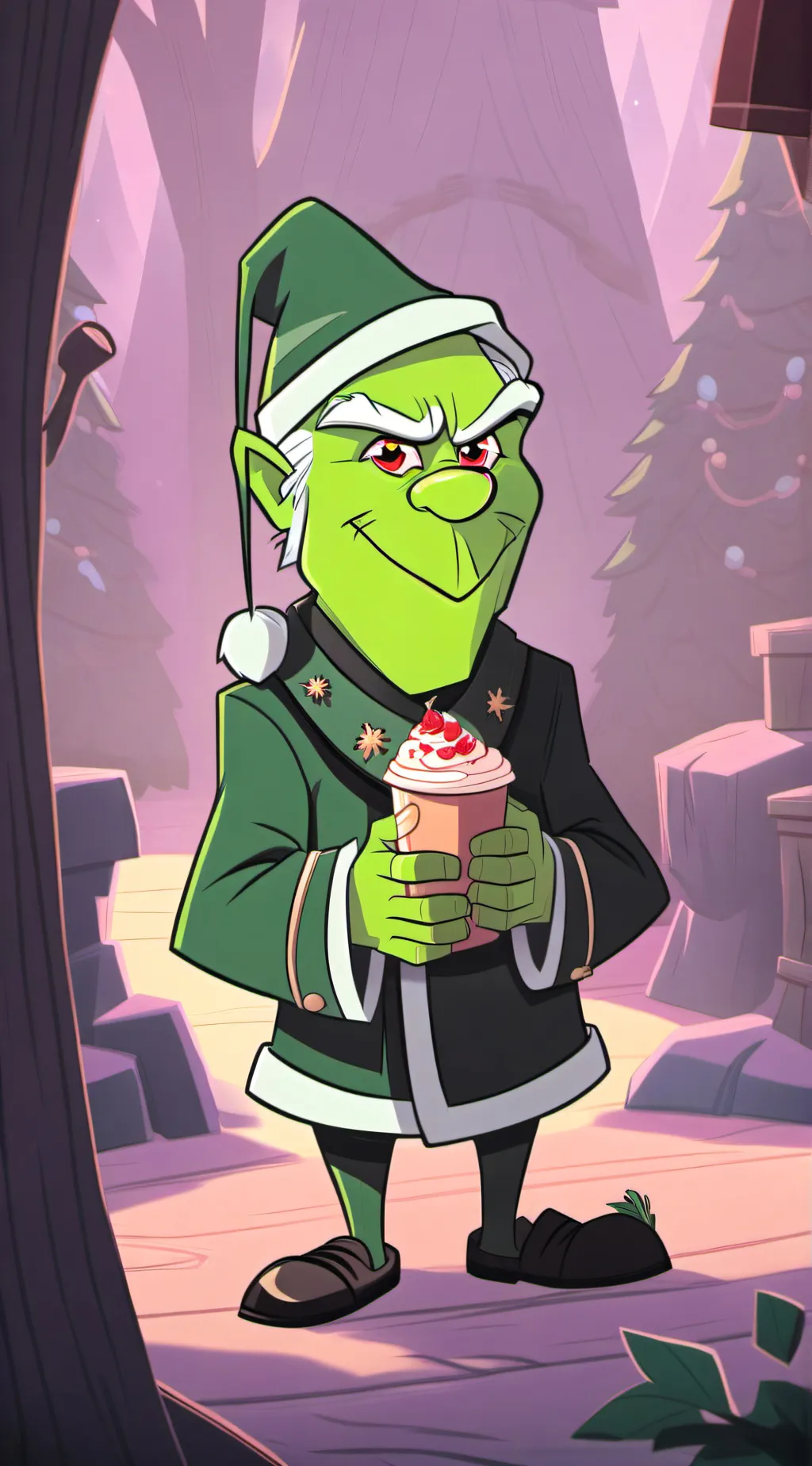 ai character: gricnh background