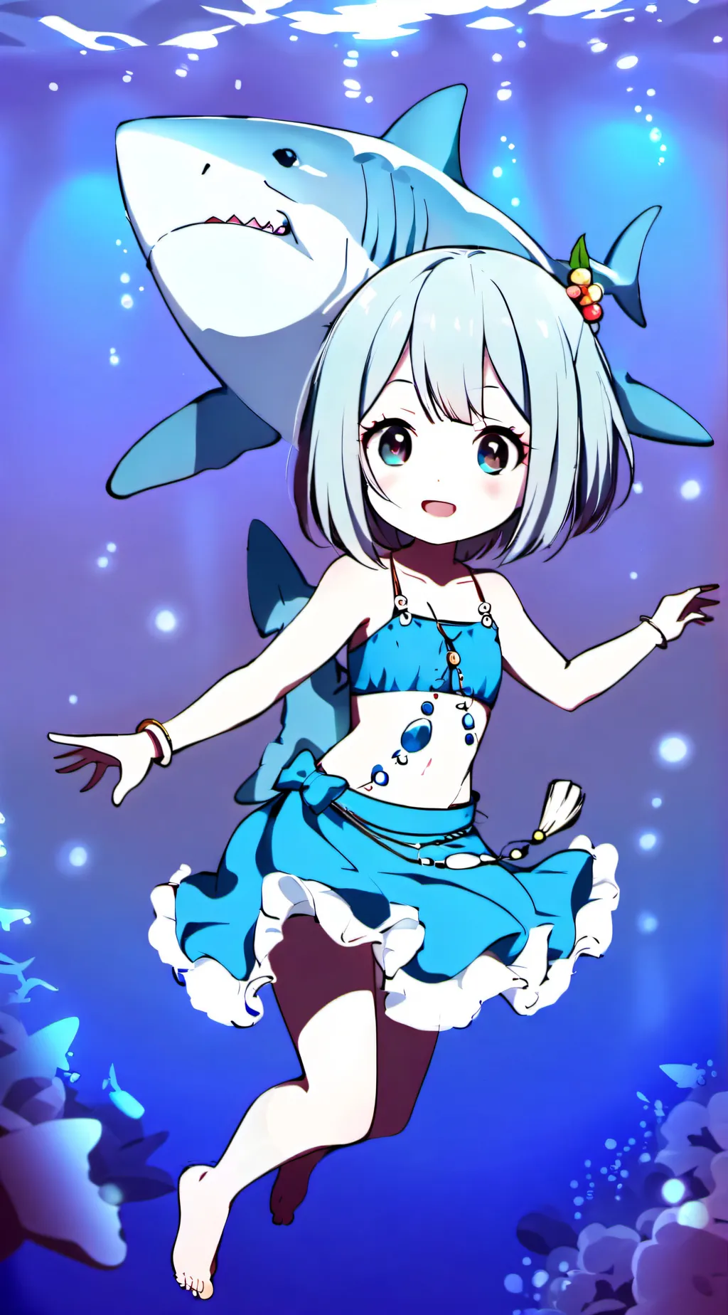 ai character: Blue  background