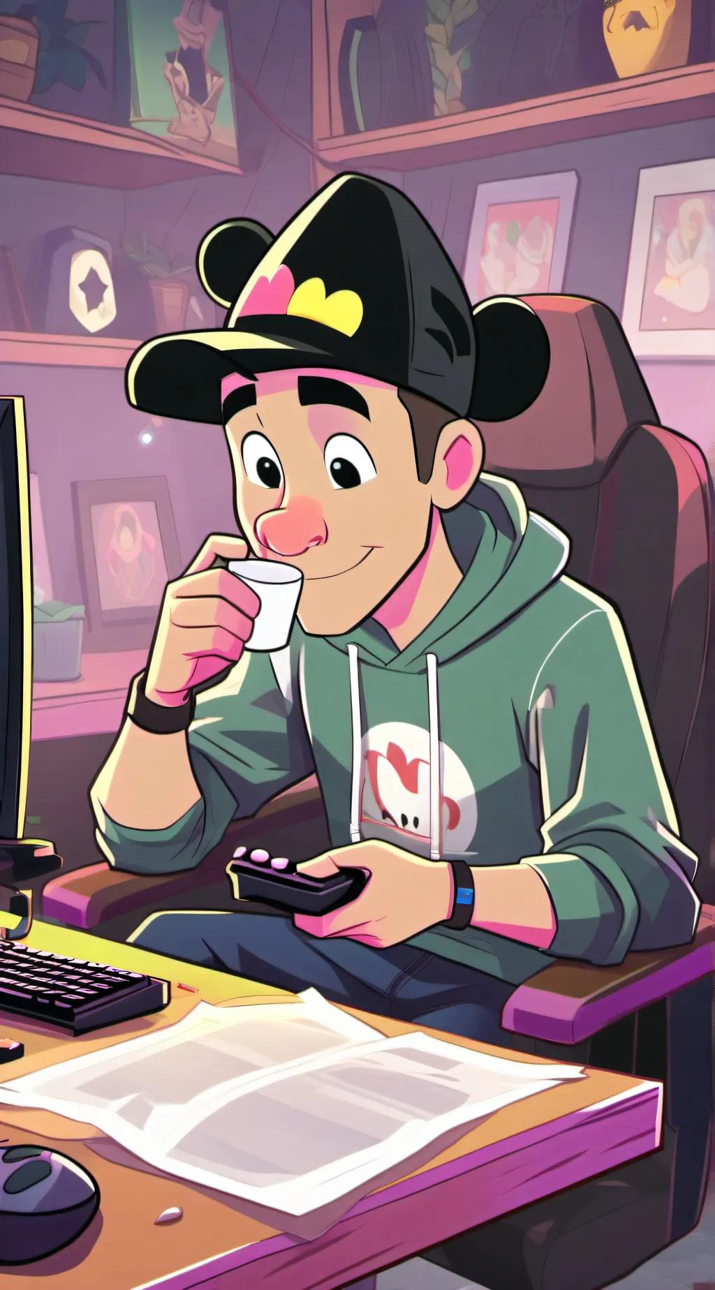 ai character: rkrpixle background