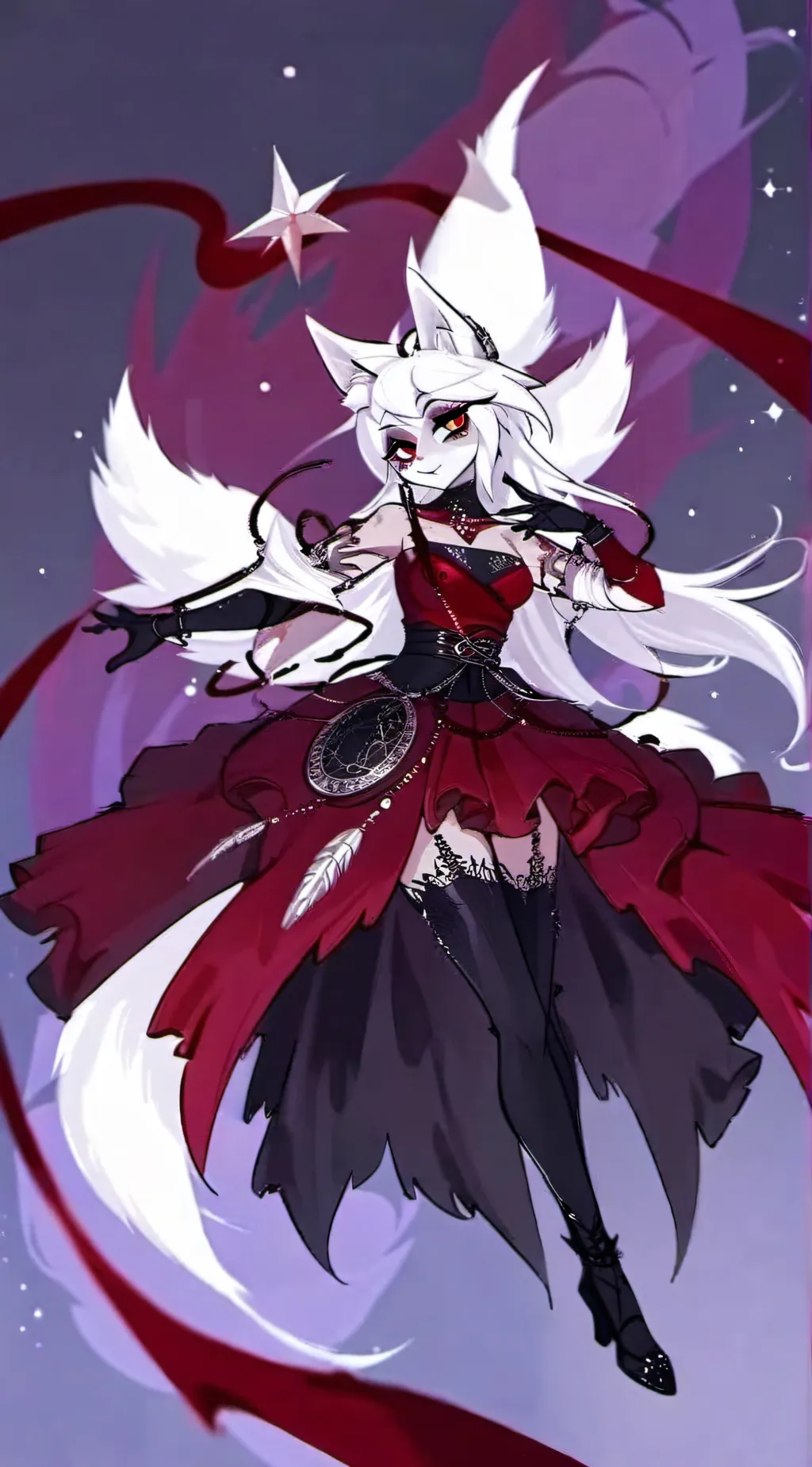 ai character: Luna hellava boss background