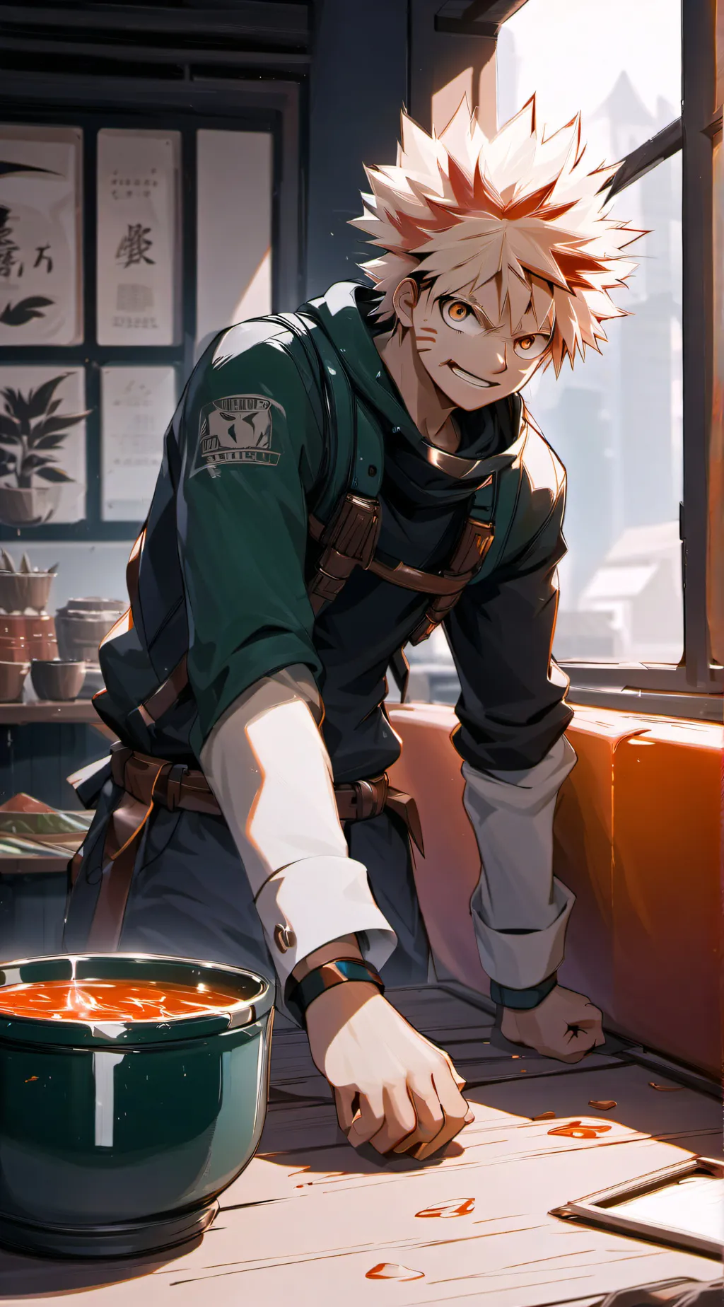 ai character: ✤🧡bakugo🧡✵ background