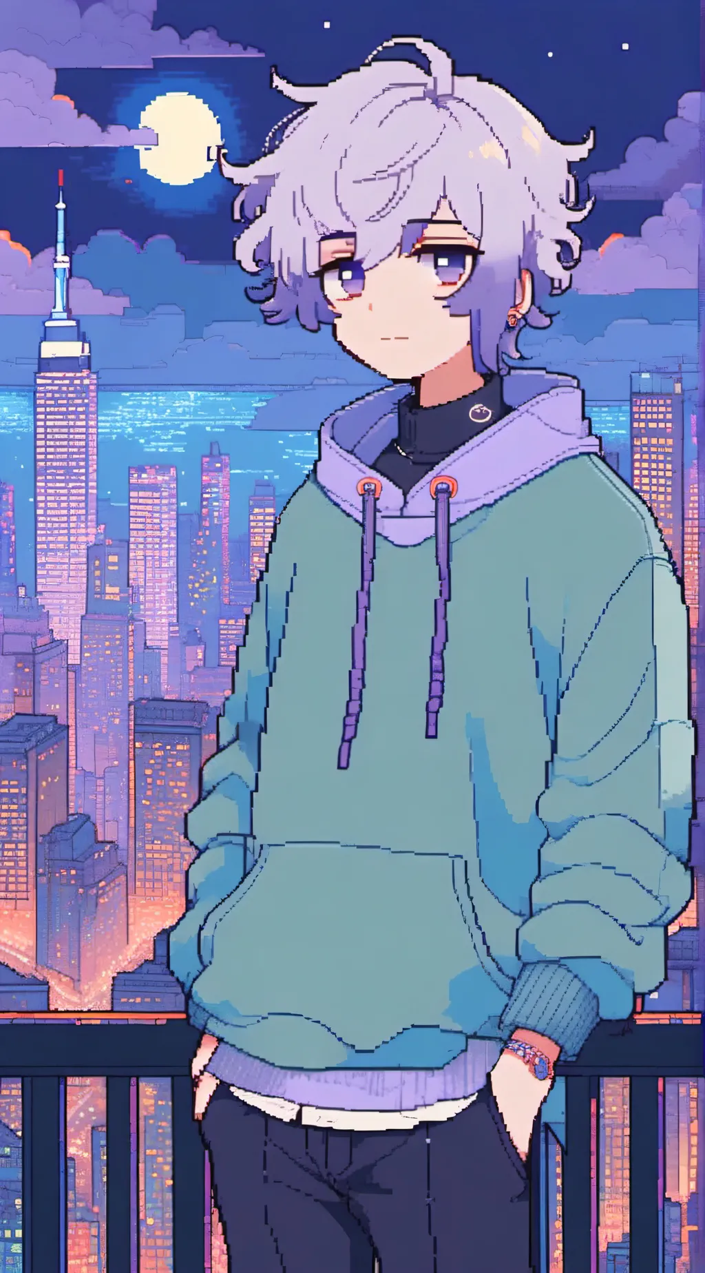 ai character: glitch(grown) background