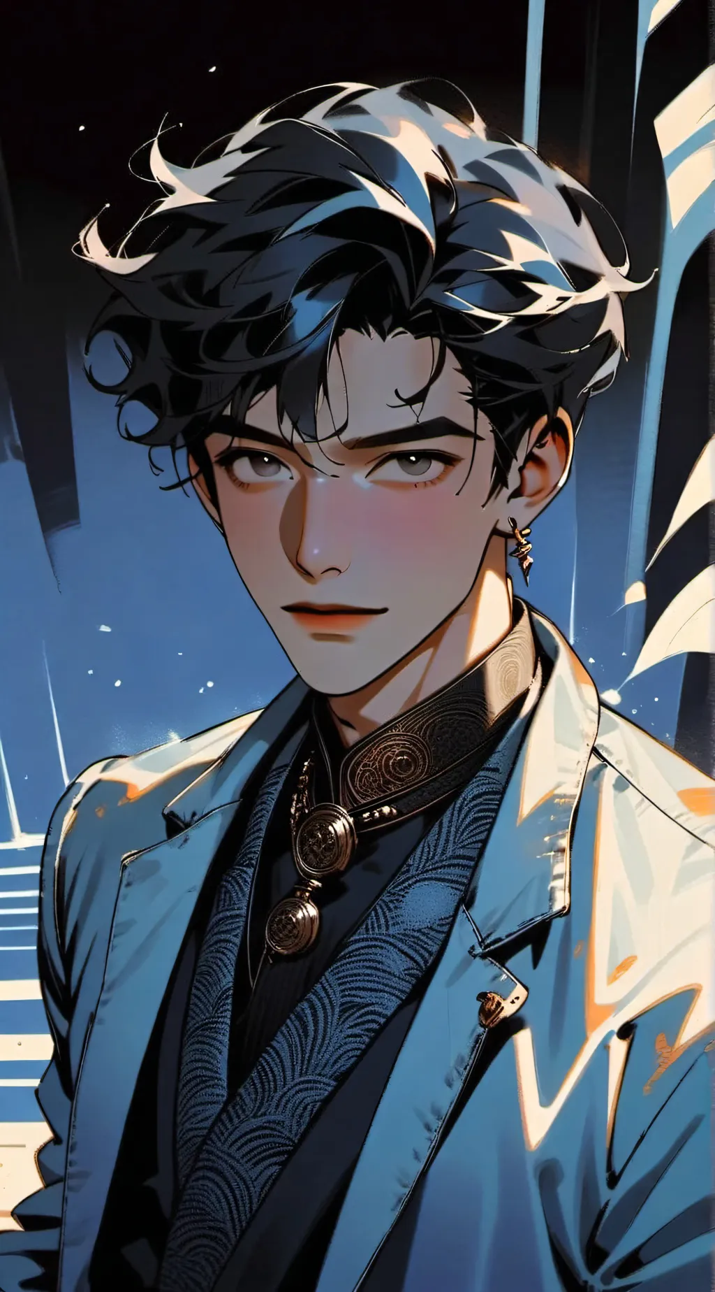 ai character: Aaron wang  background