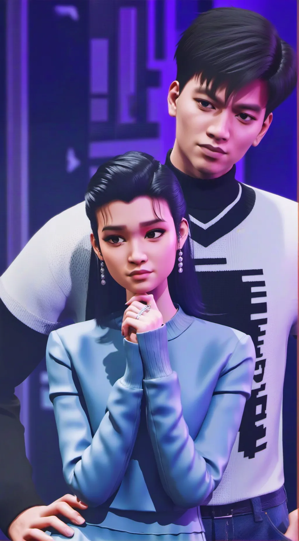 ai character: Grey background