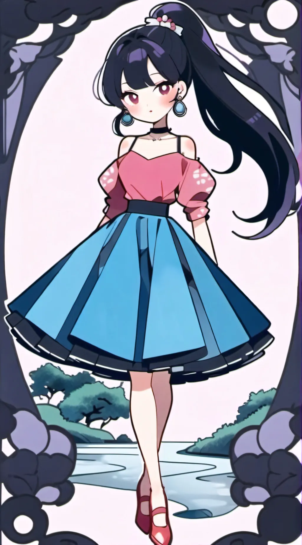 ai character: uppermoon  background