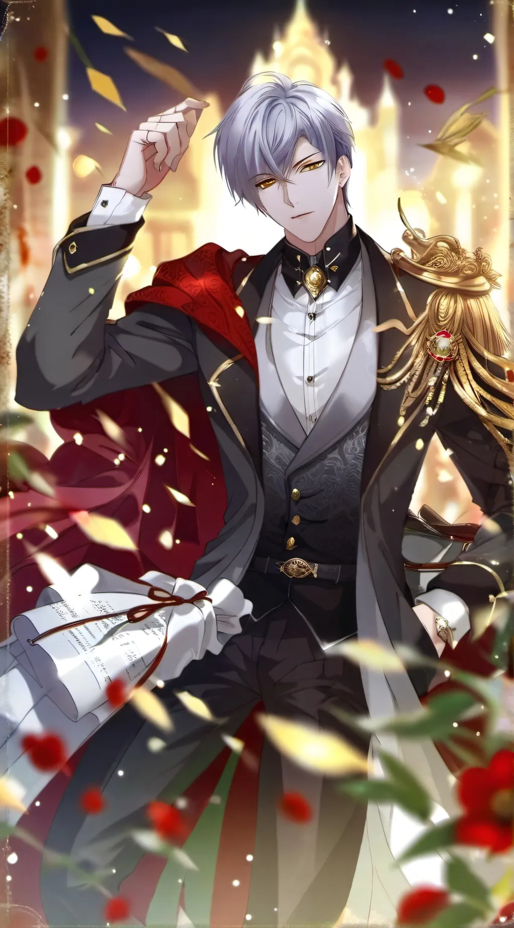 ai character: crimson background