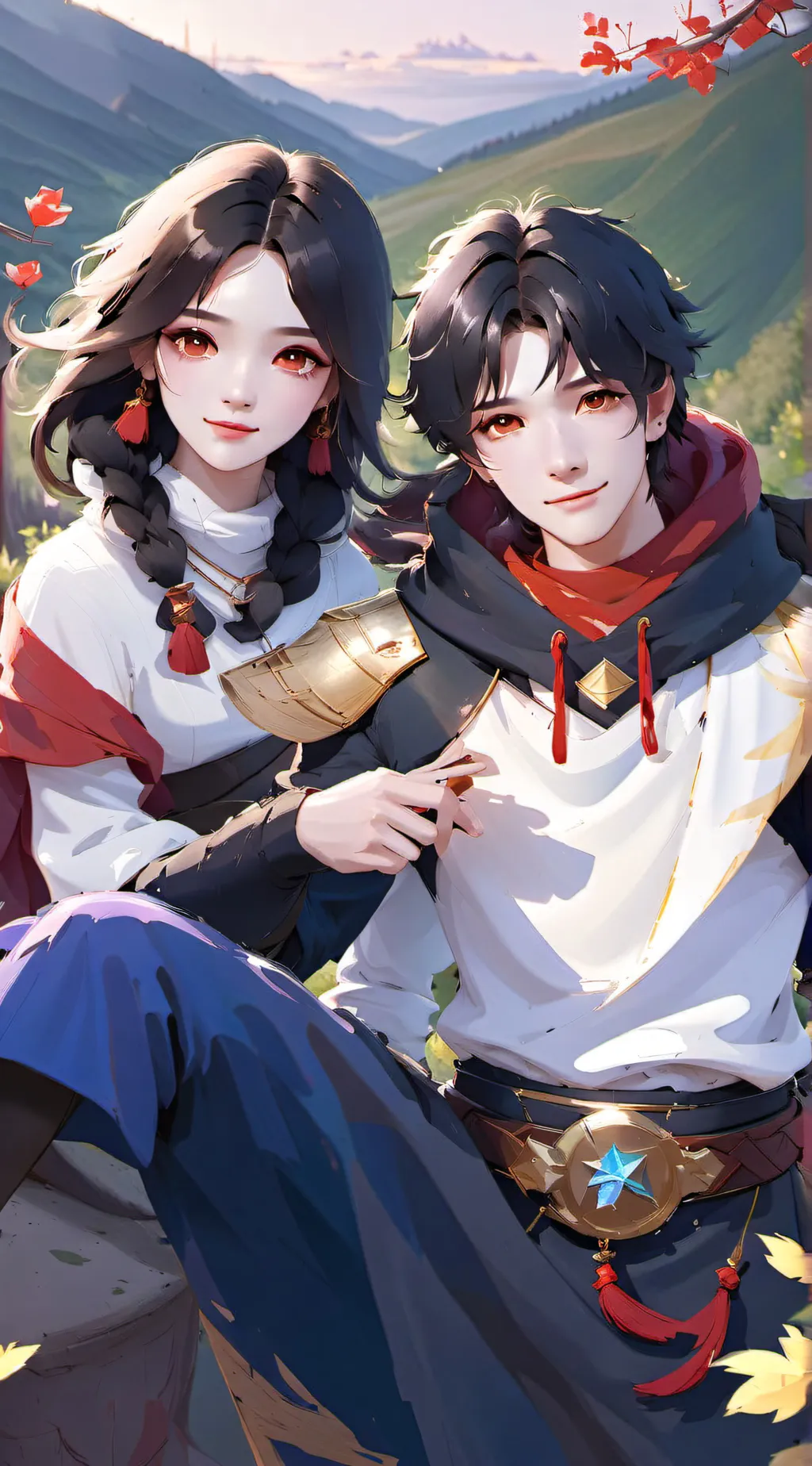 ai character: Aaron and aphmau  background