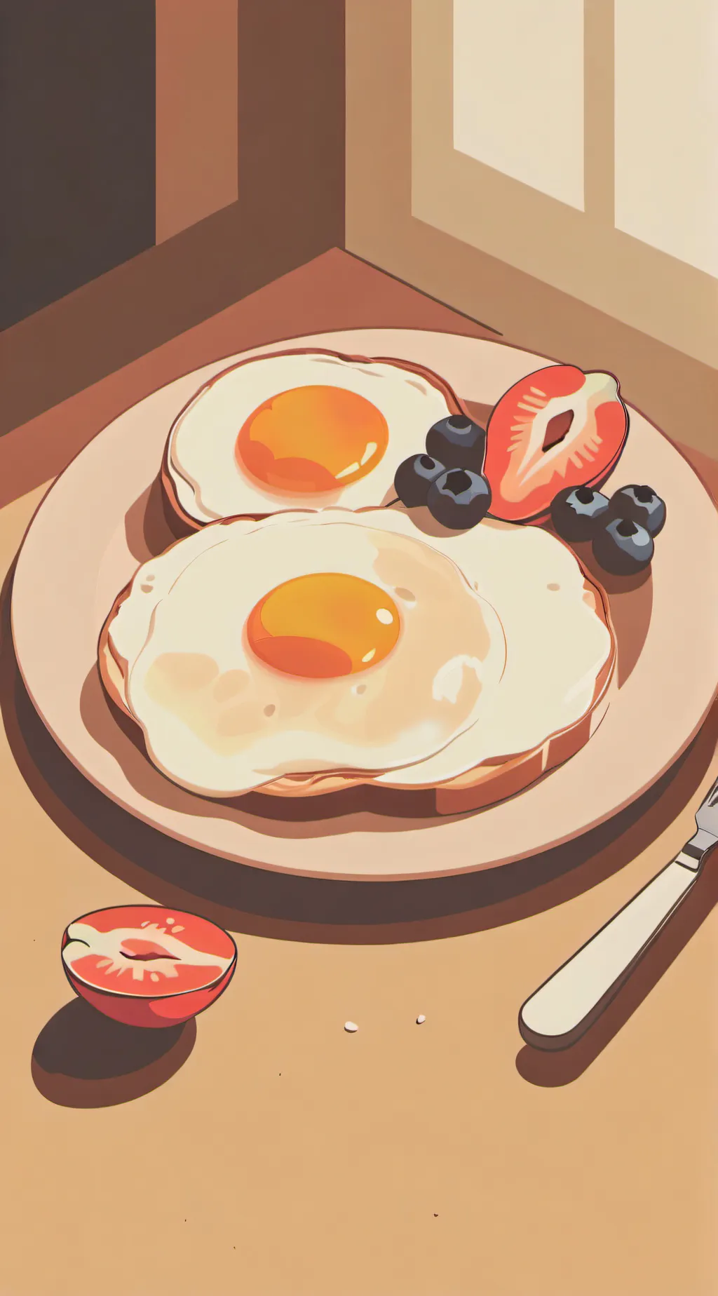 ai character: breakfast  background