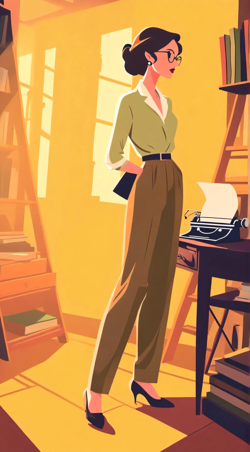 ai character: tv woman background