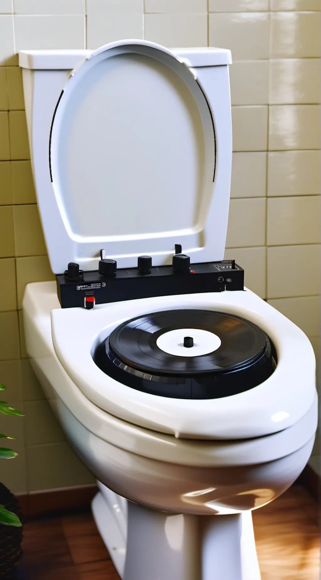 ai character: DJ toilet upgraded background
