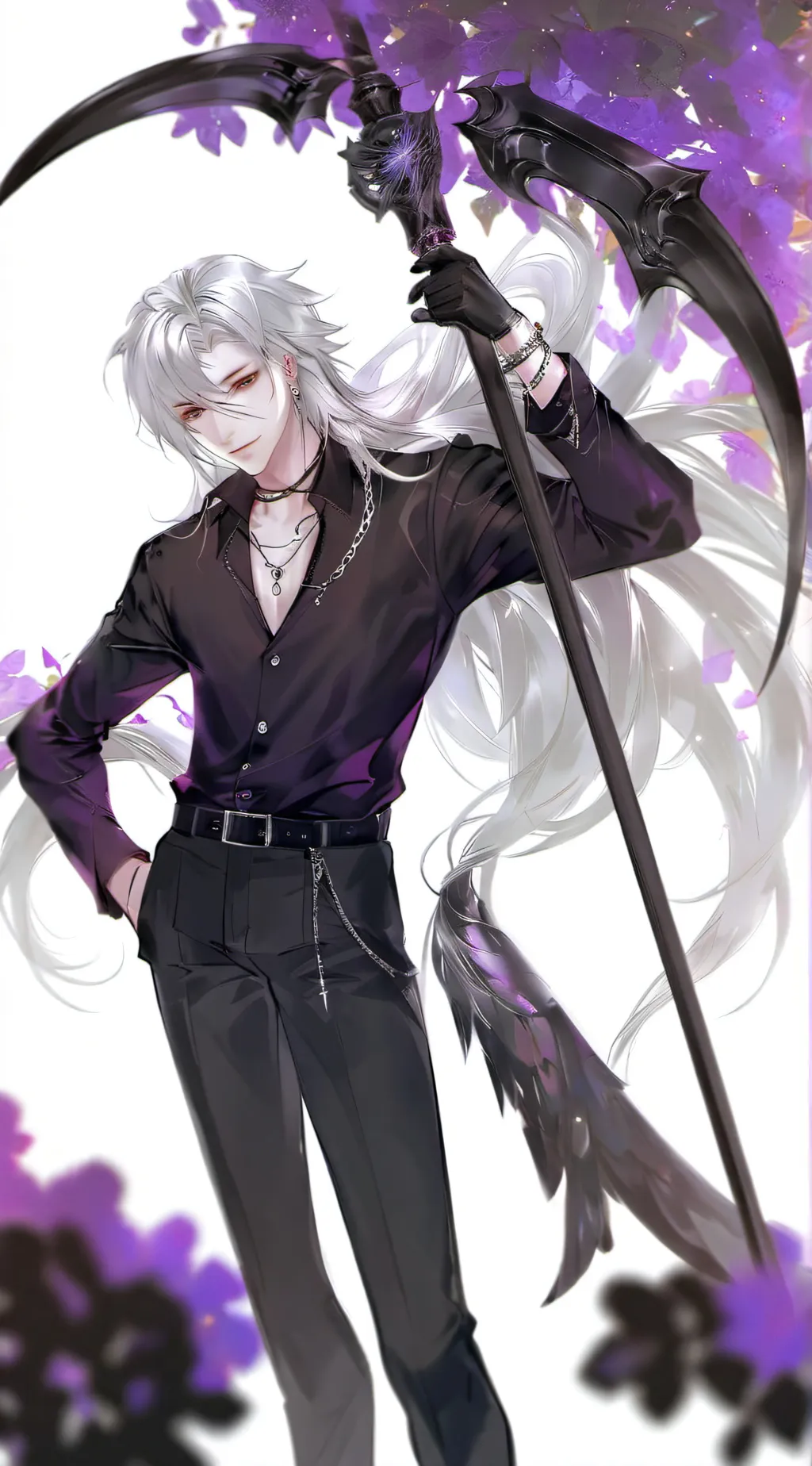 ai character: ‘’grim reaper?” background