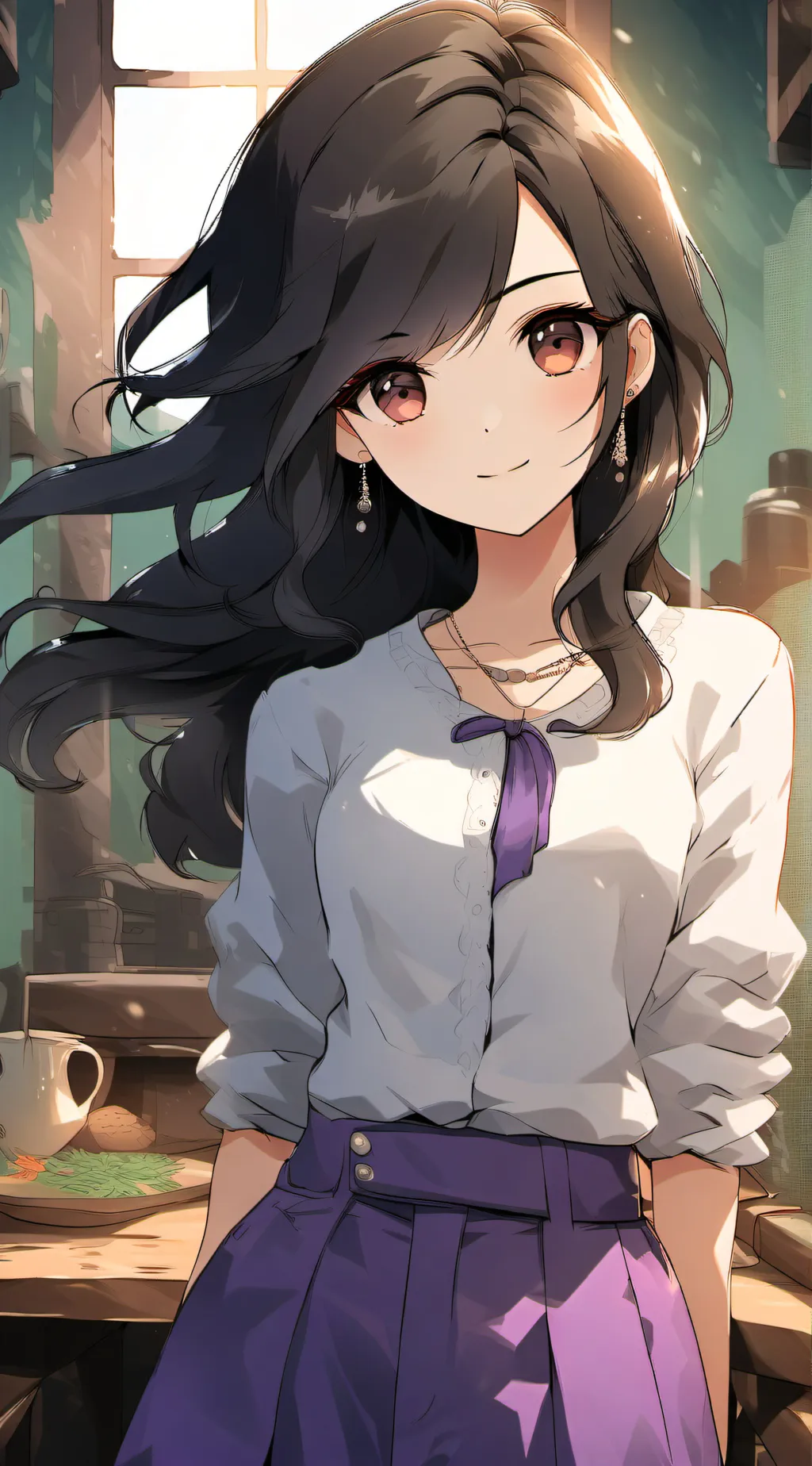 ai character: purple background