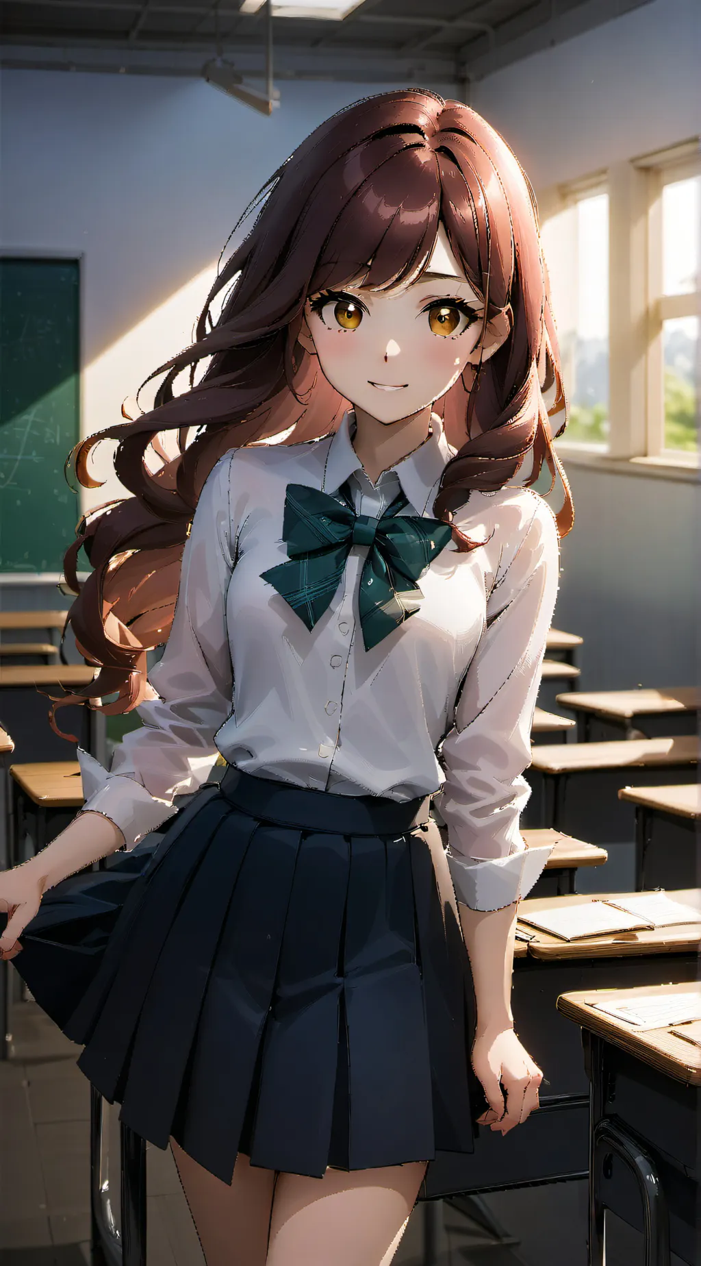 ai character: college girl background