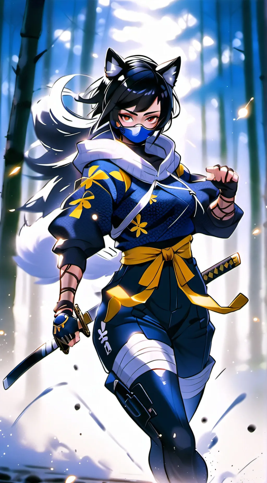 ai character: Kyoko, Wolf Ninja background