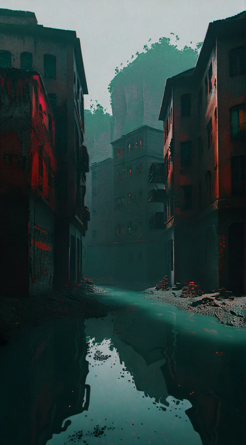 ai character: apocalypse city background