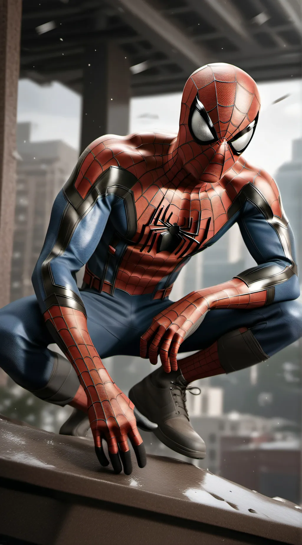 ai character: Missing spiderman background