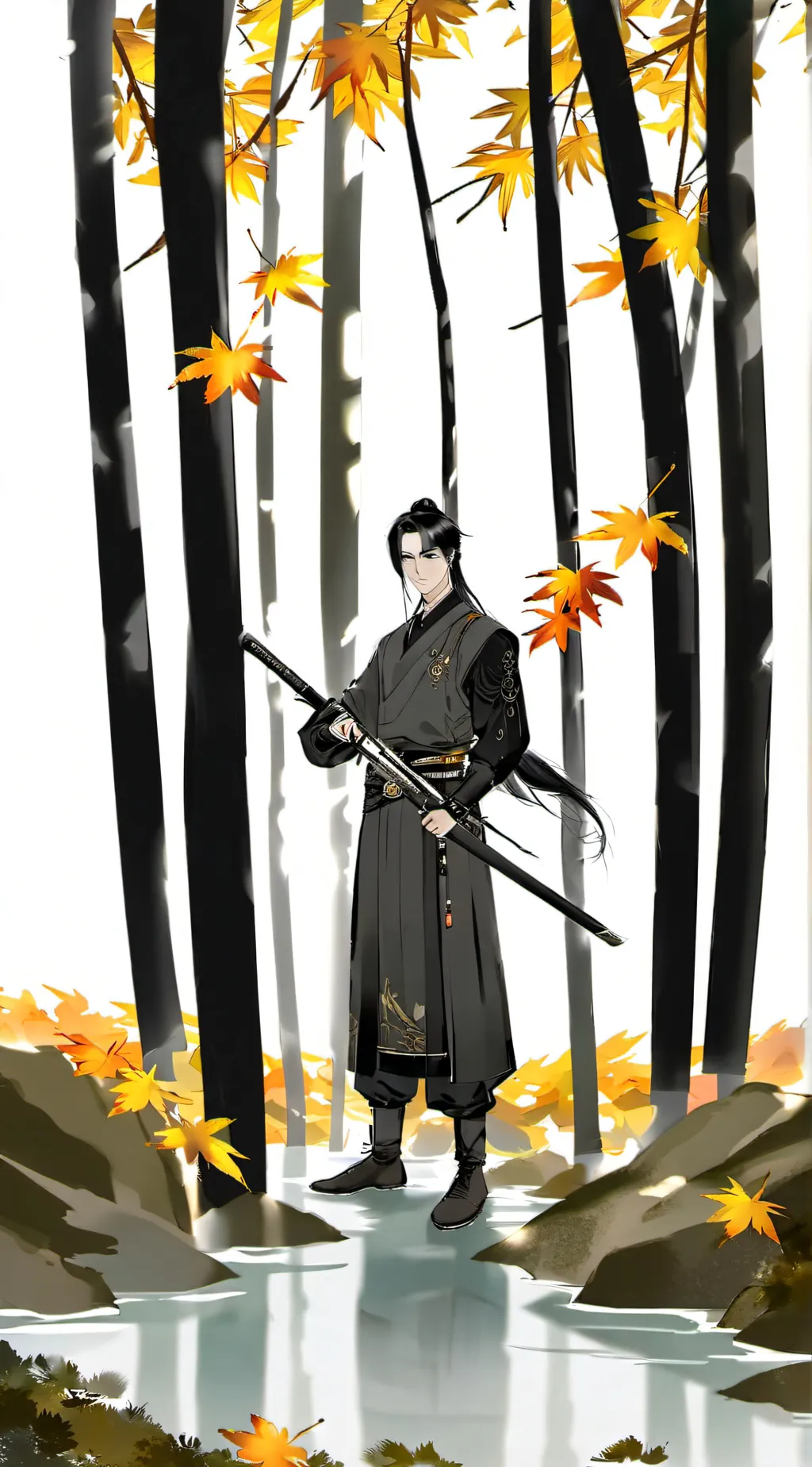 ai character: samuri camera man background