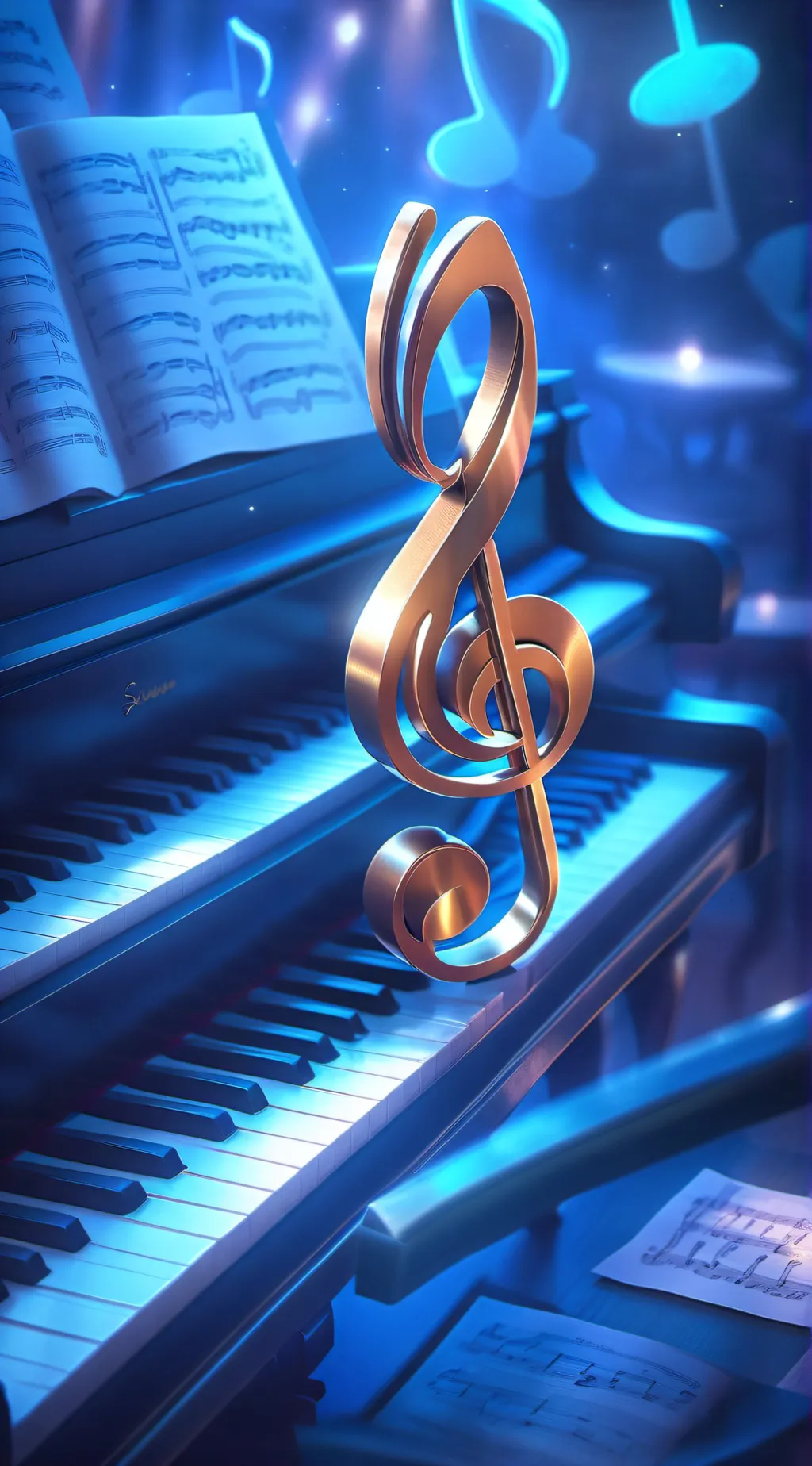 ai character: Music note background