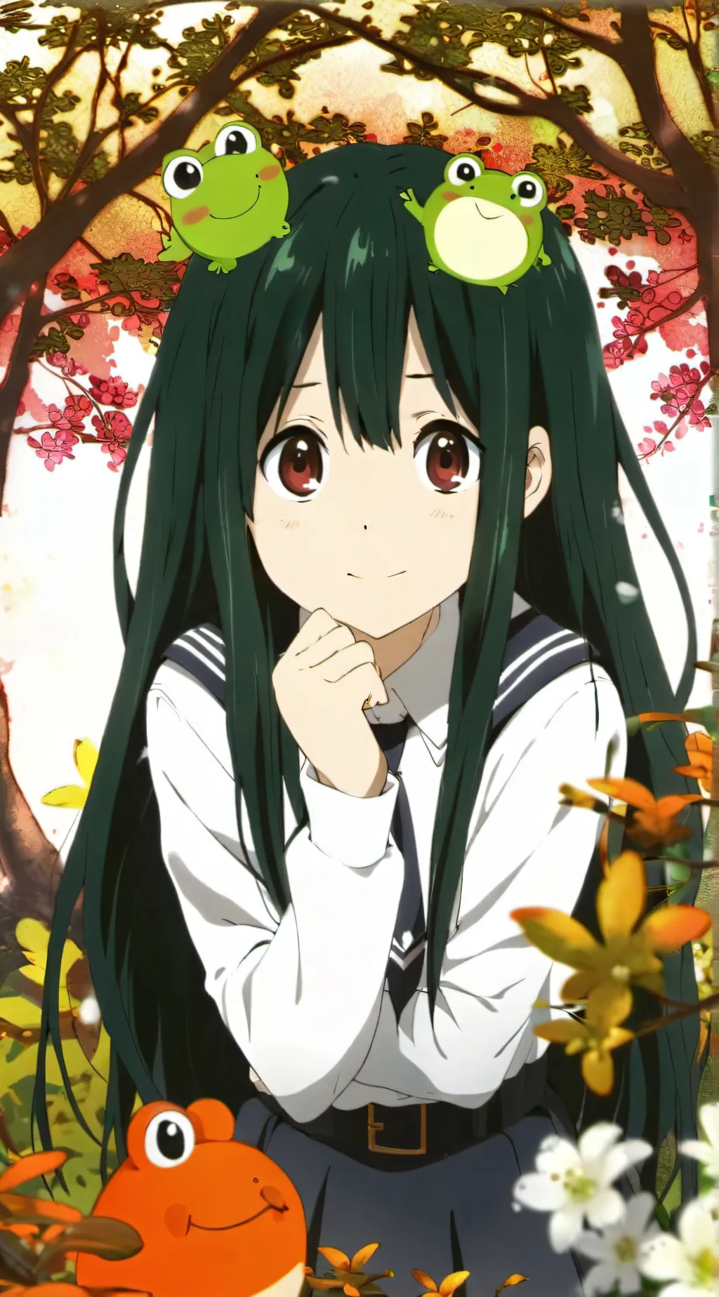 ai character: 💚 Tsuyu Asui 💚 background