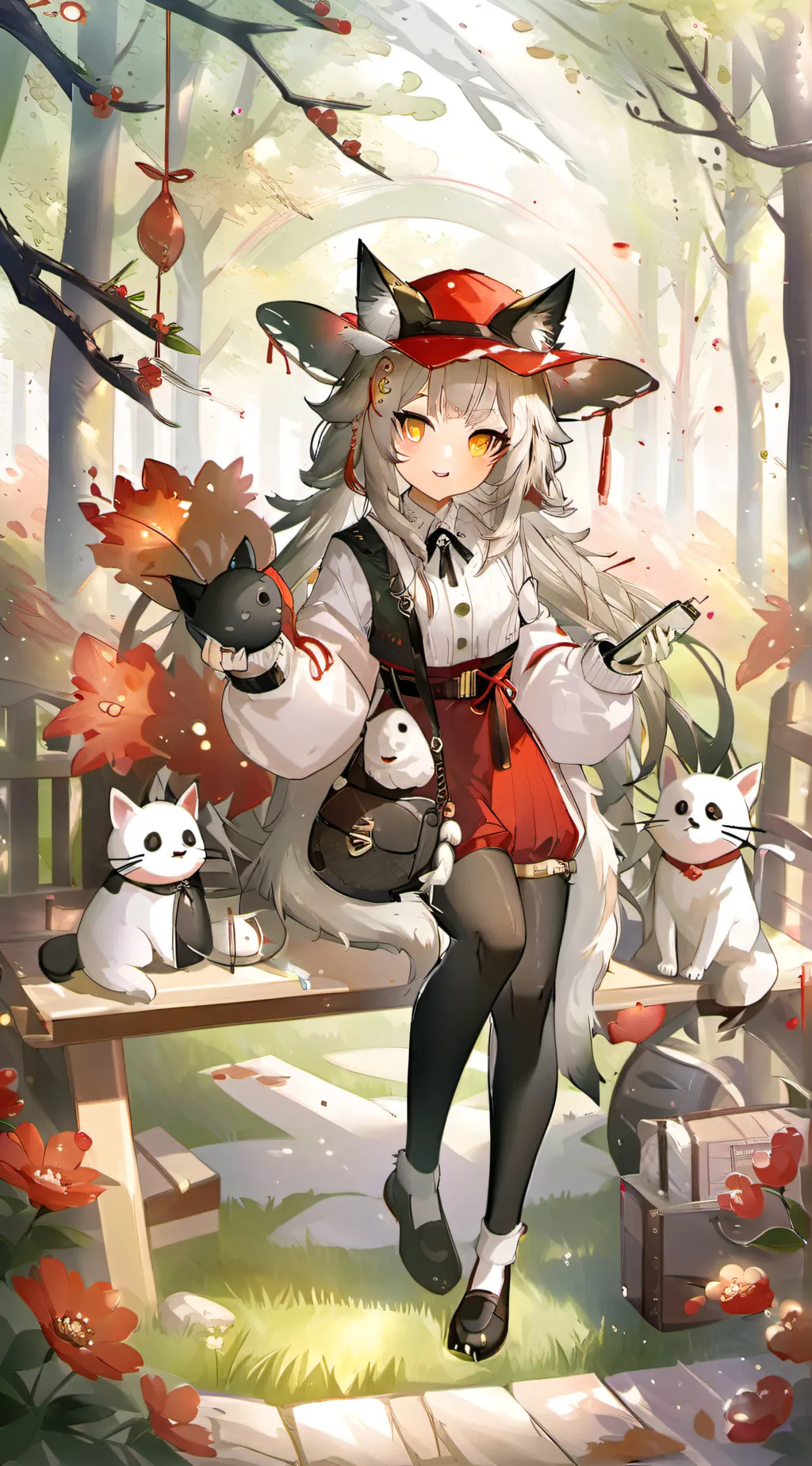 ai character: protective Catwoma background