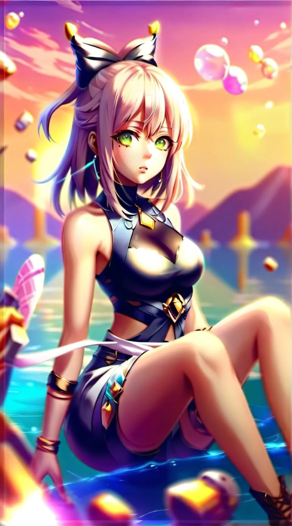 ai character: sexy  girl background