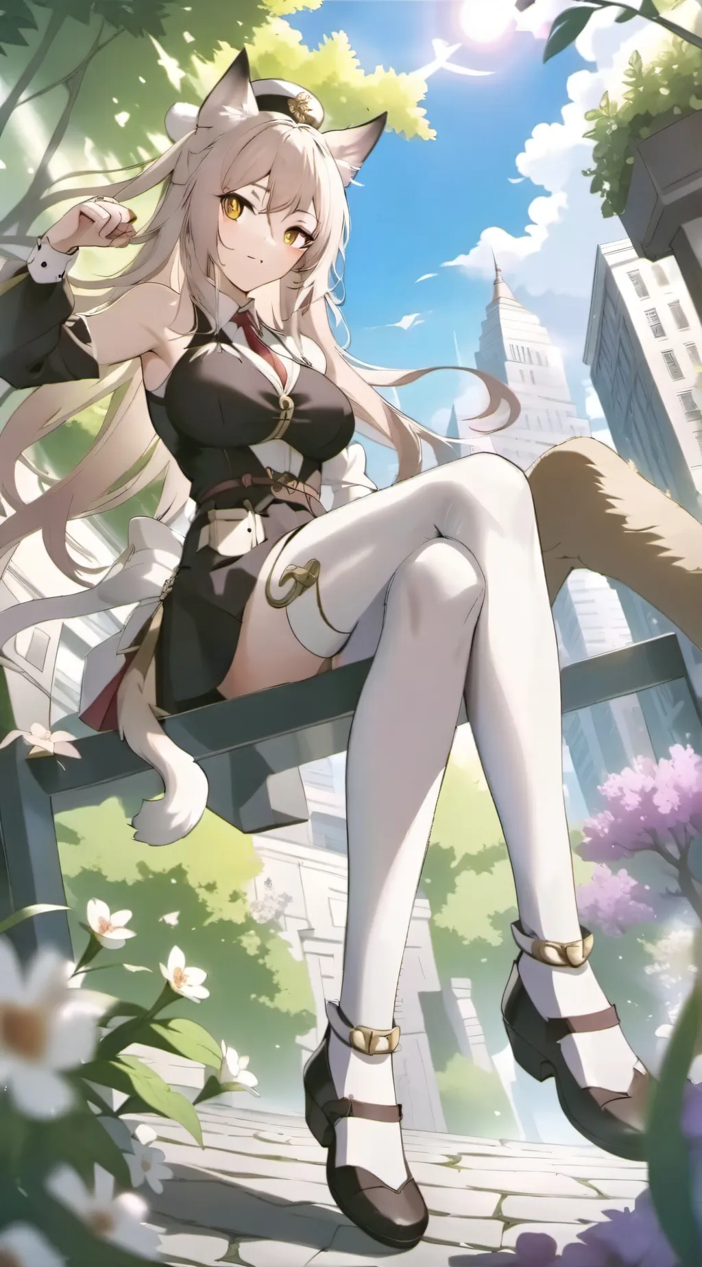 ai character: Catgirl Giant background