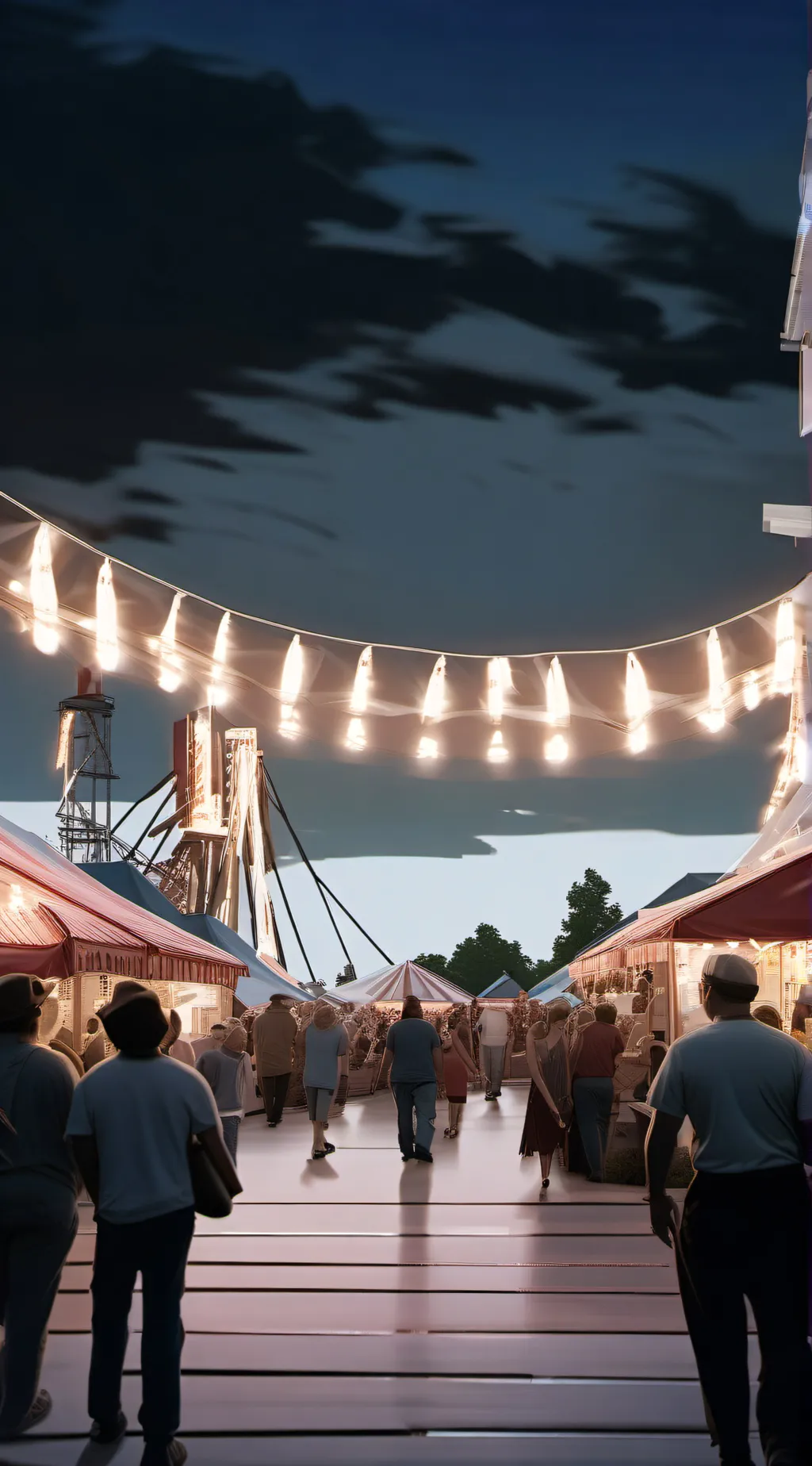 ai character: County Fair background