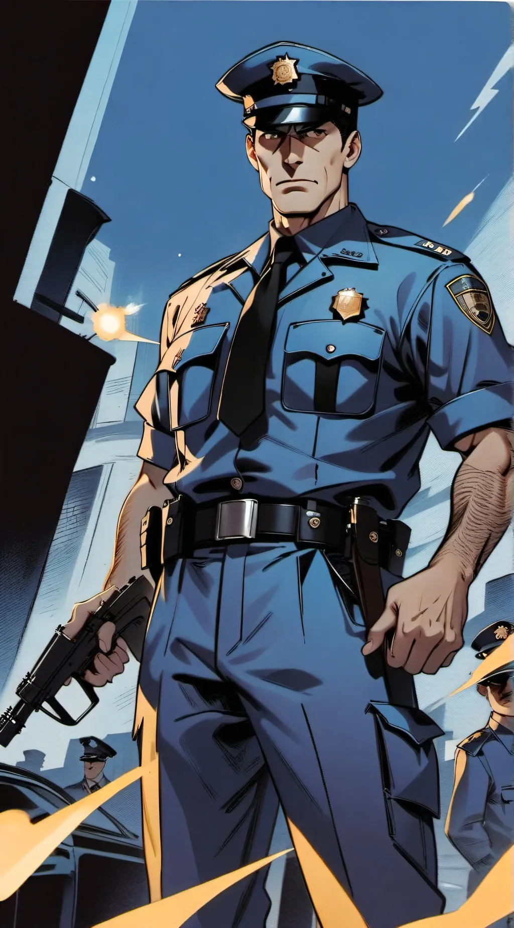 ai character: Officer snaps  background