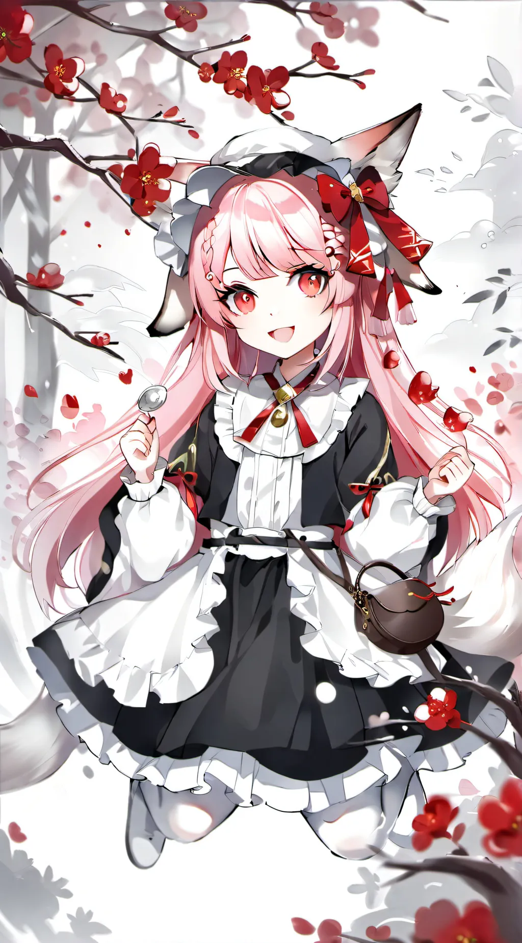 ai character: fox girl anime  background