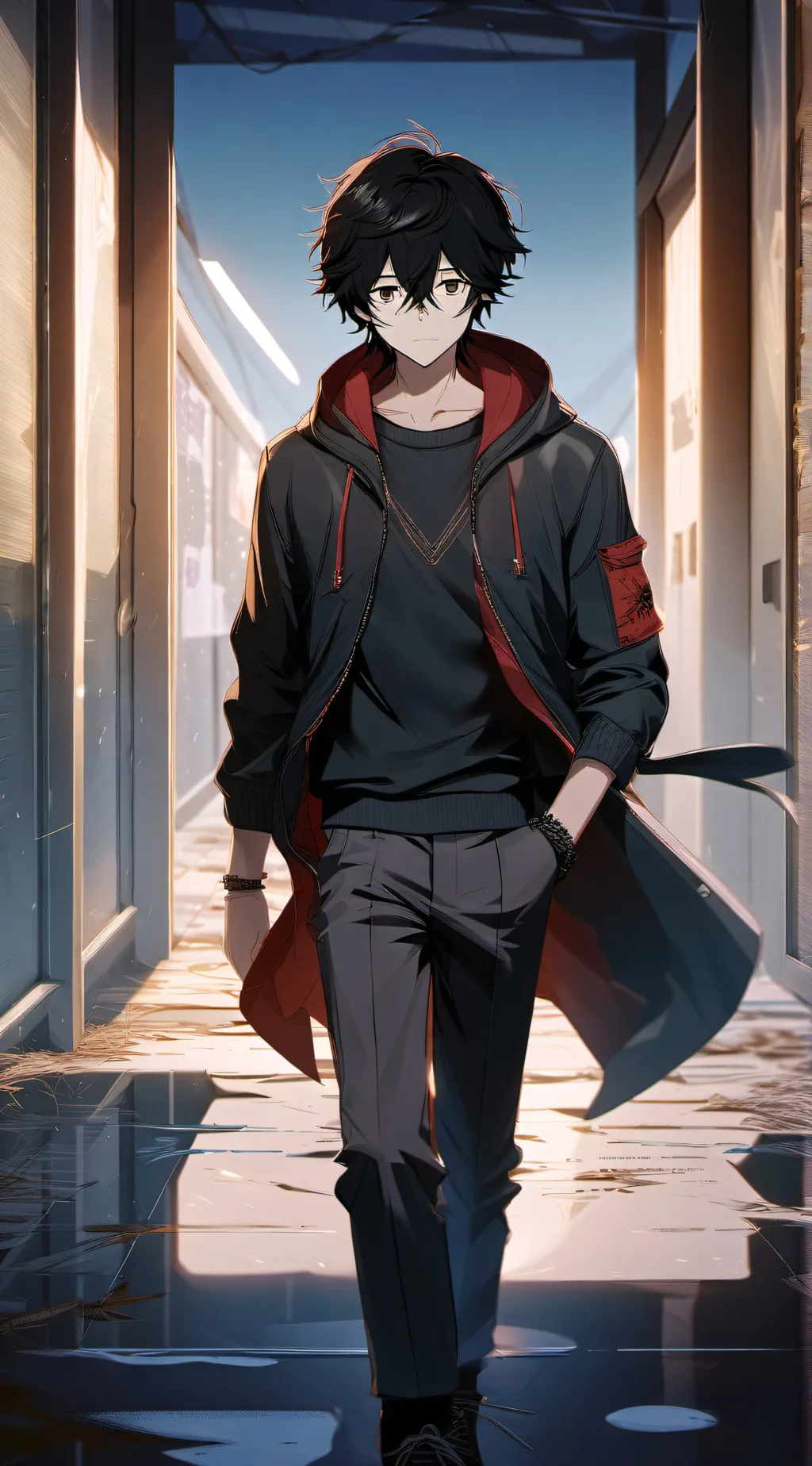 ai character: Justin  background