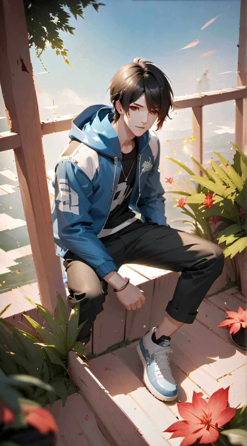 ai character: Blue background