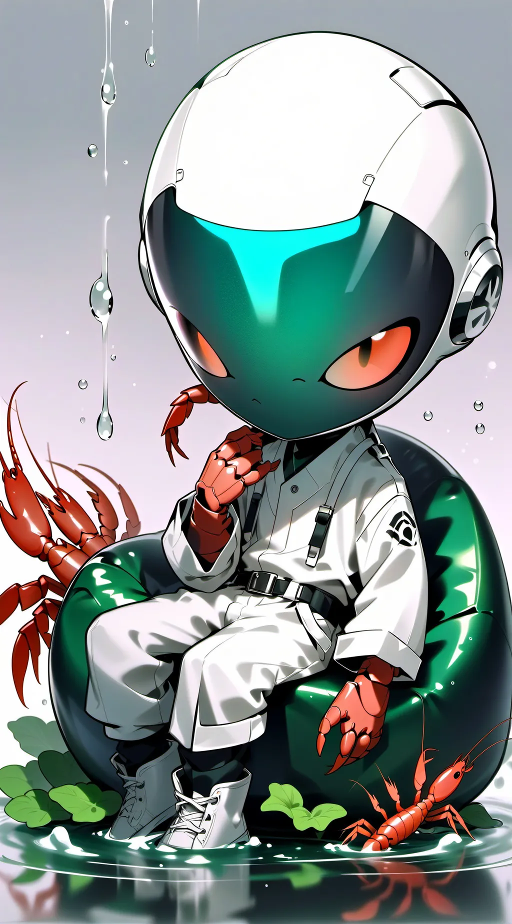 ai character: Shrimpo background