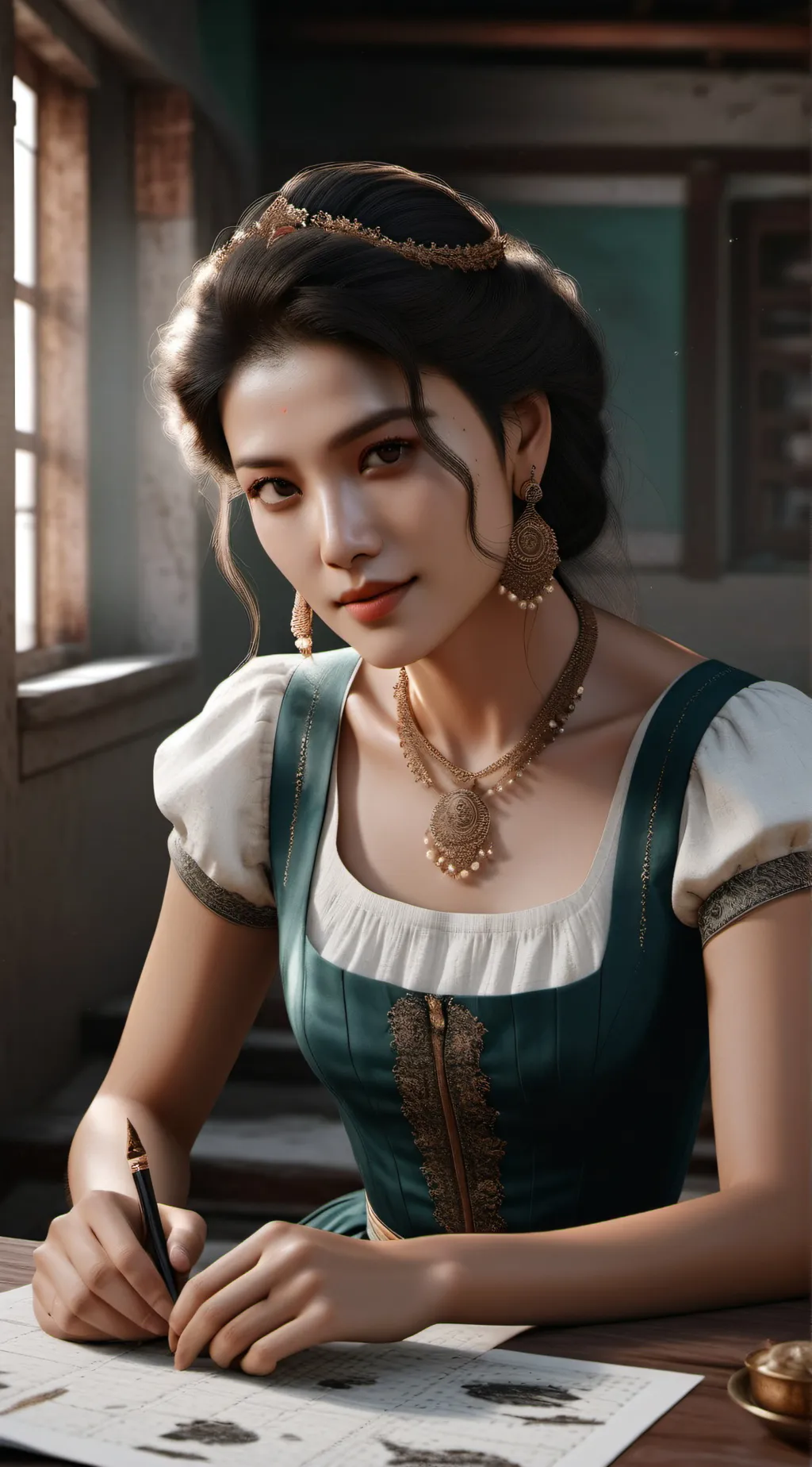 ai character: Lady  background