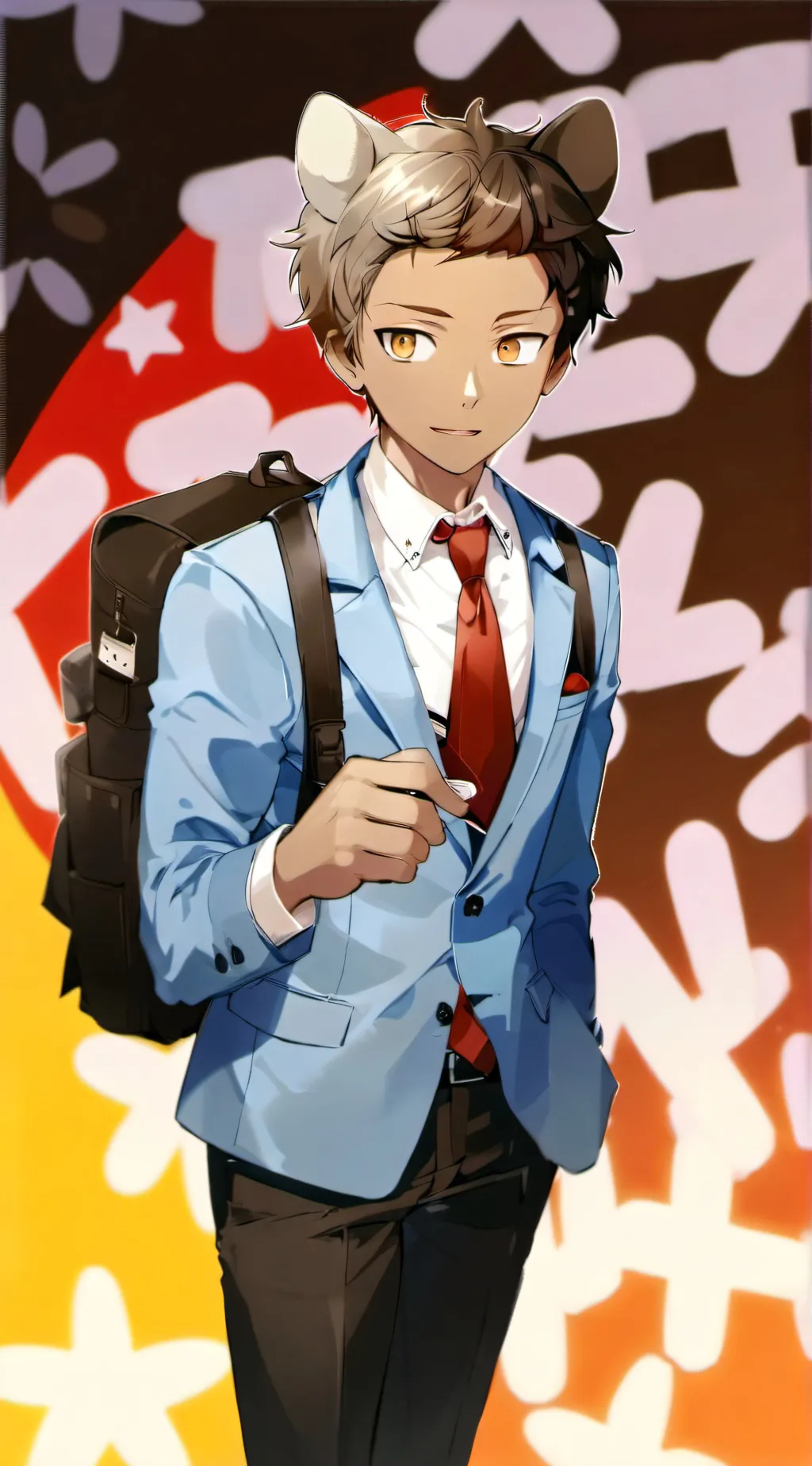 ai character: bear glove background