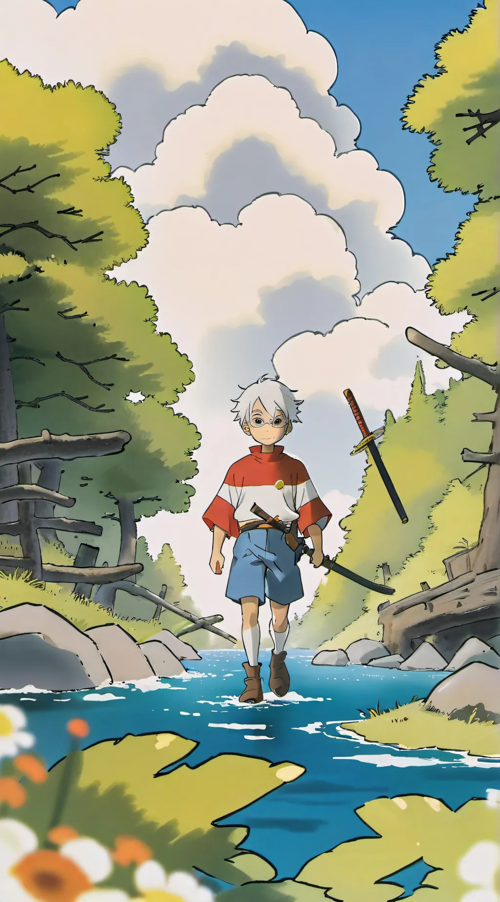 ai character: apple background