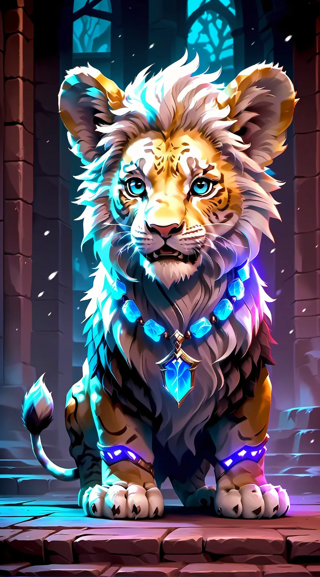 ai character: lion cub background